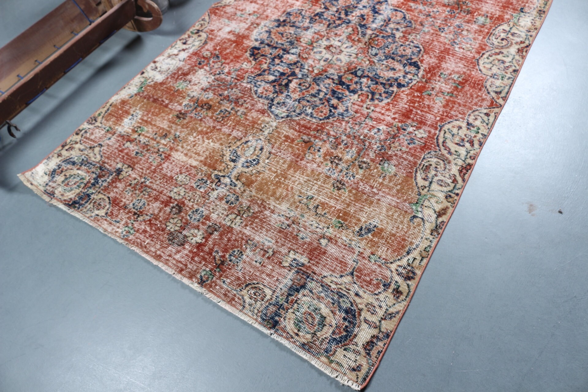 Cool Rugs, Dining Room Rugs, Oriental Rug, Vintage Rug, Red Home Decor Rug, Turkish Rugs, Kitchen Rugs, Pale Rugs, 4.6x7.8 ft Area Rug