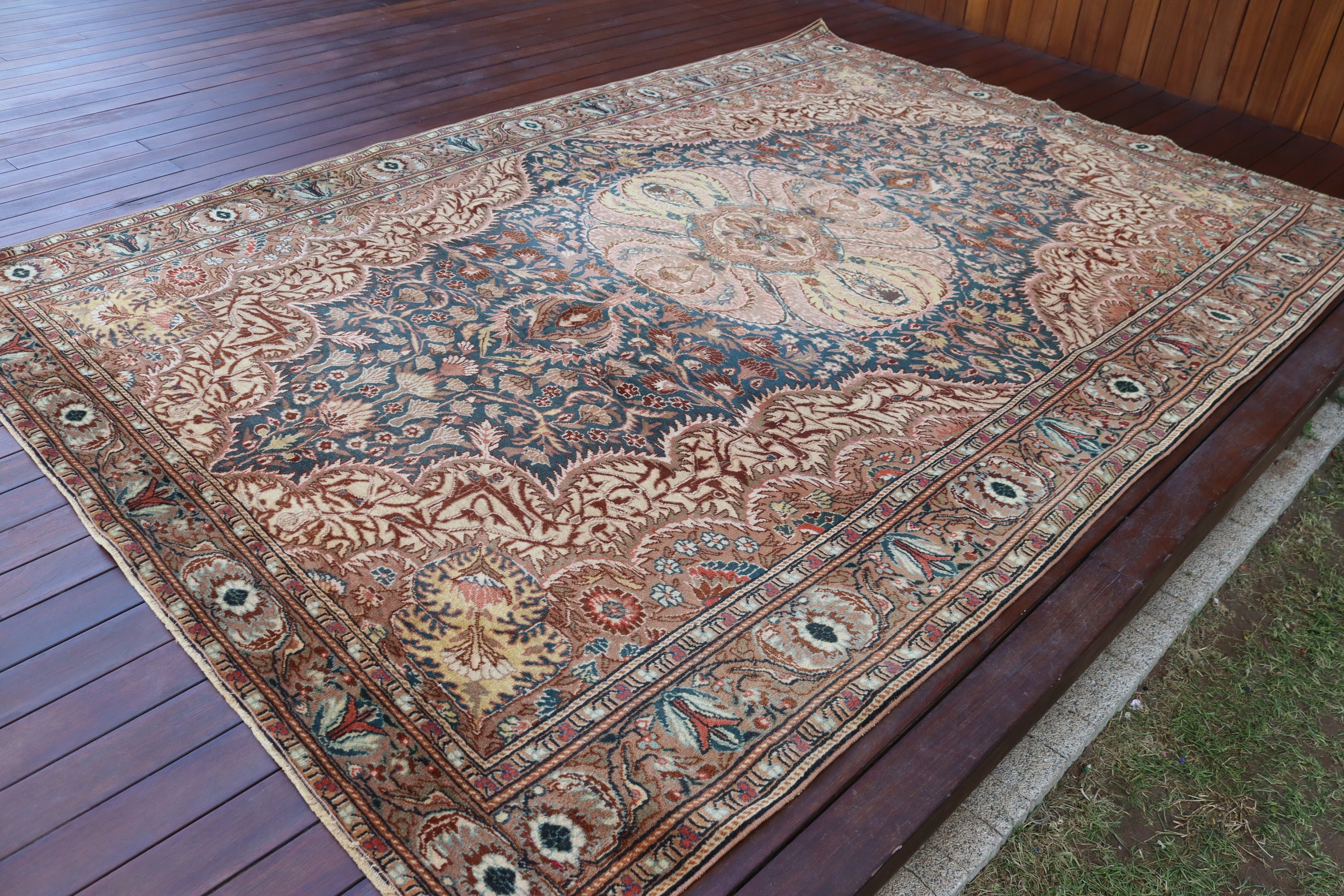 Yatak Odası Halısı, Türkiye Halısı, Türk Halısı, El Dokuma Halısı, Vintage Halı, 6.7x9.7 ft Büyük Halılar, Boho Halıları, Büyük Oushak Halıları, Kahverengi Yer Halısı