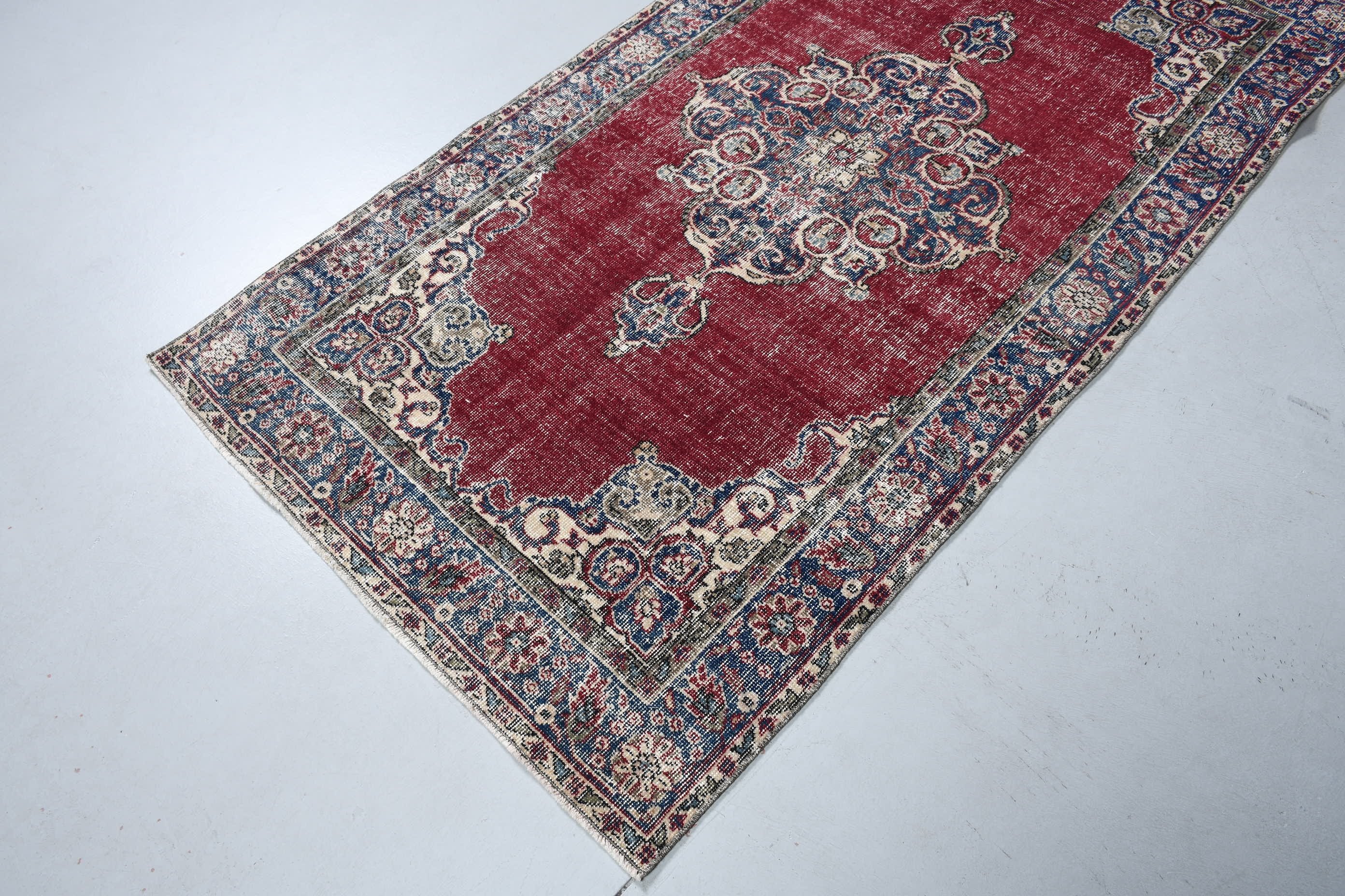 Rugs for Floor, Red Moroccan Rugs, Vintage Rug, Anatolian Rug, Kitchen Rug, Moroccan Rug, 3.7x6.8 ft Area Rugs, Turkish Rugs, Floor Rug