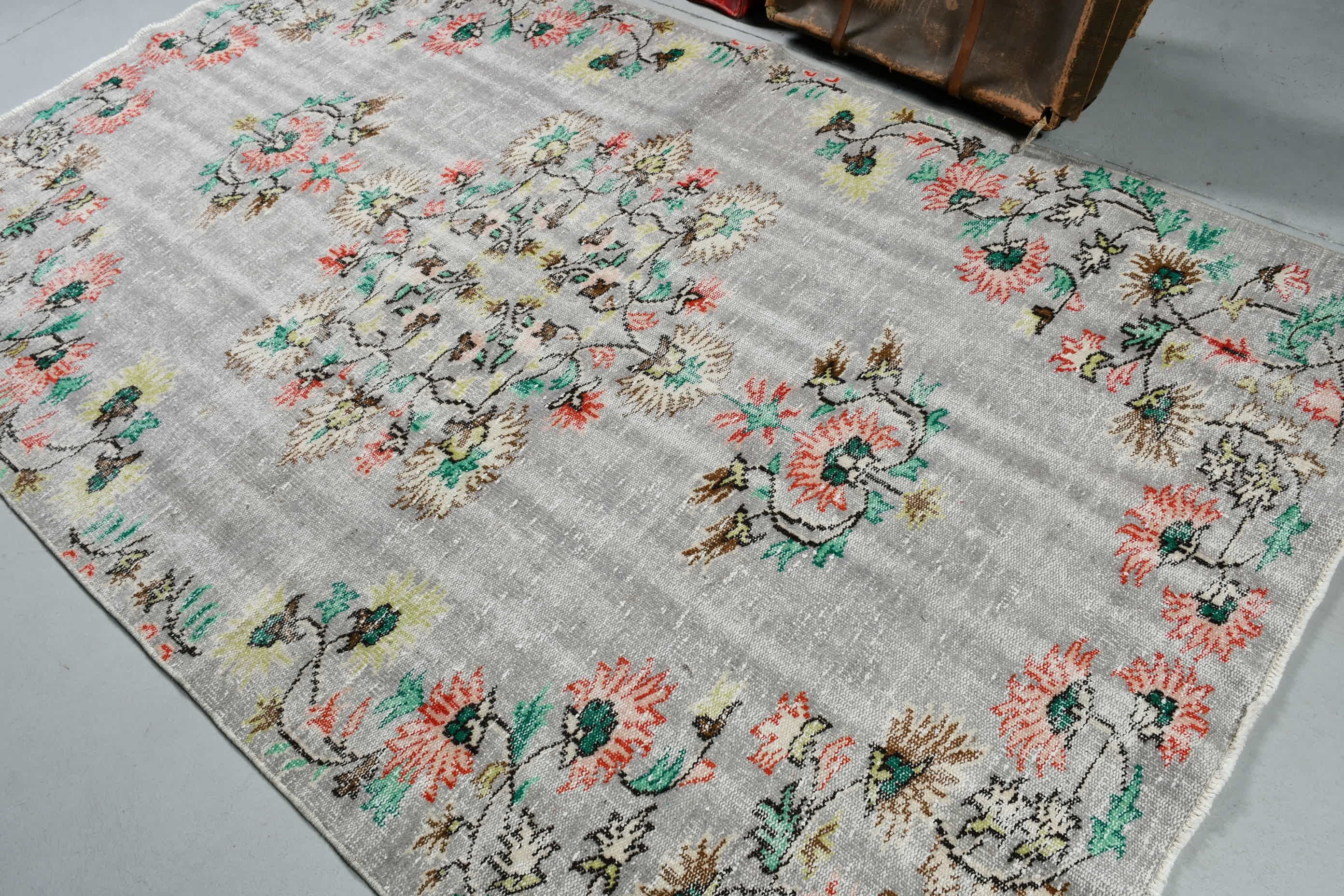 Vintage Rug, Living Room Rug, Custom Rugs, Dining Room Rugs, Turkish Rug, Bedroom Rug, Home Decor Rugs, 5.6x9 ft Large Rug, Gray Floor Rugs