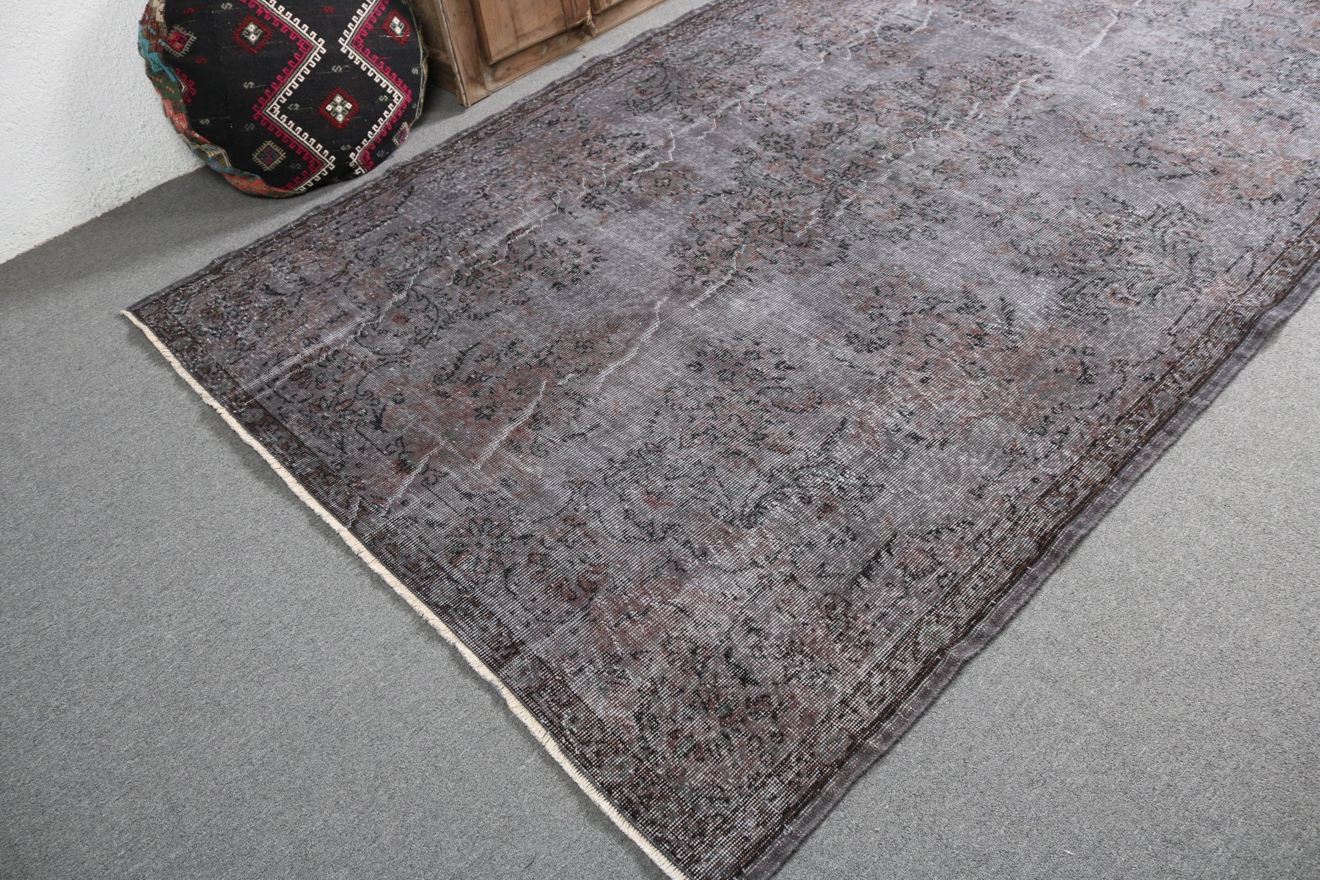 Flatweave Rug, Bedroom Rugs, Gray Flatweave Rugs, Large Vintage Rug, Vintage Rugs, Turkish Rug, 6x9.4 ft Large Rugs, Home Decor Rug