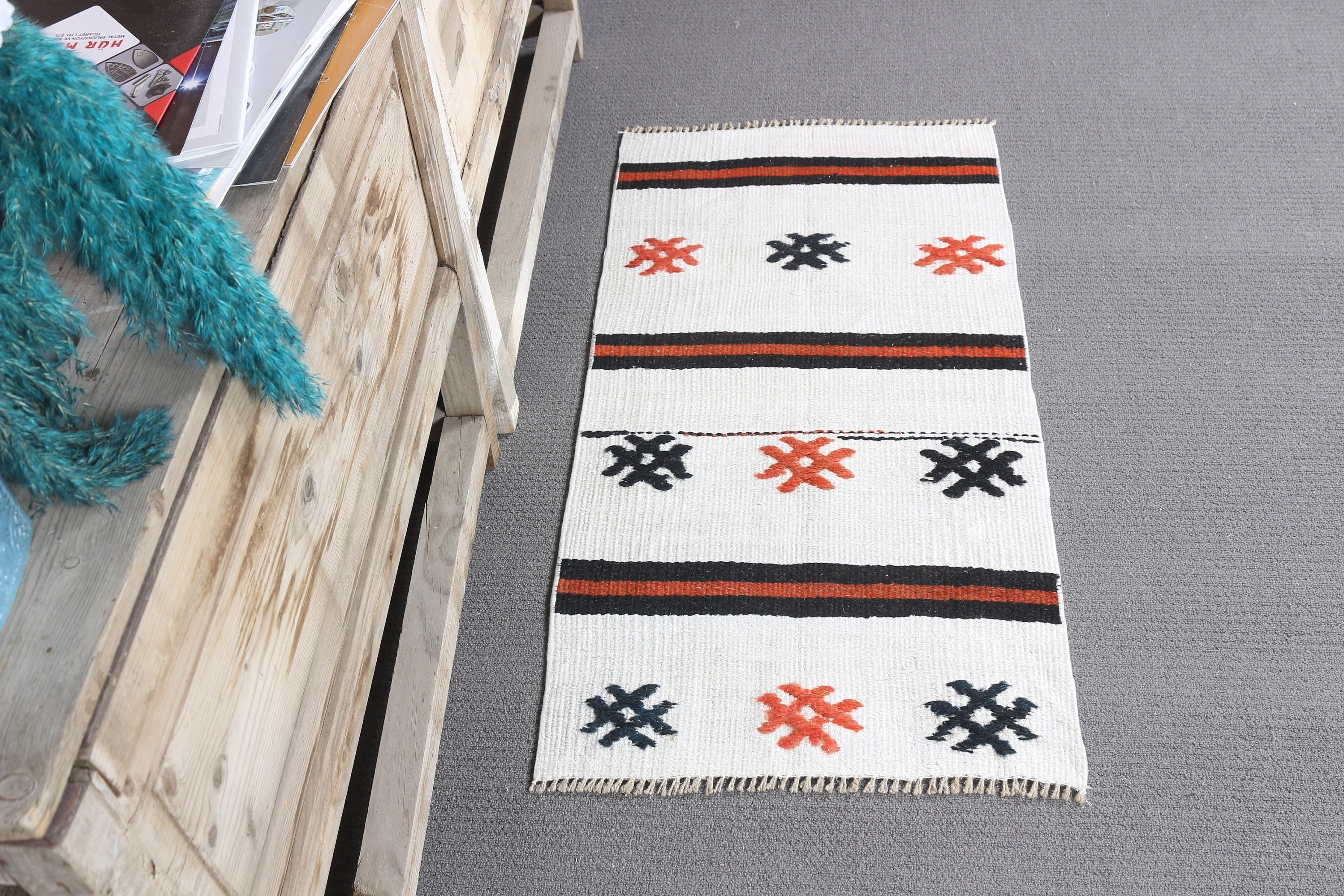 Wall Hanging Rugs, Nursery Rugs, Vintage Rug, Anatolian Rug, 1.7x3.2 ft Small Rugs, Oriental Rug, White Home Decor Rugs, Turkish Rug