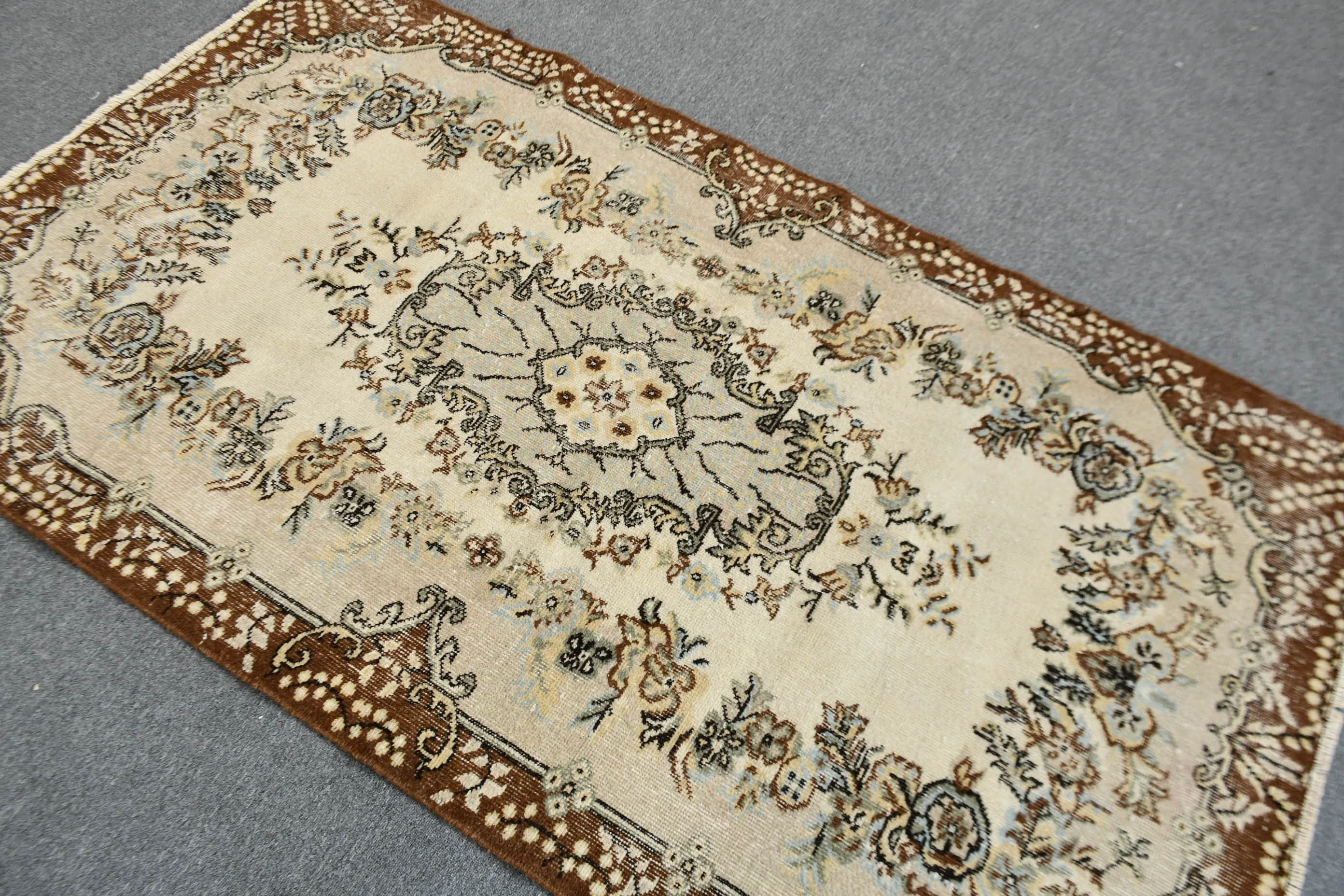 Kitchen Rugs, Antique Rug, Handwoven Rugs, Rugs for Kitchen, Vintage Rug, Floor Rug, Turkish Rug, Beige Antique Rugs, 3.9x6.9 ft Area Rug