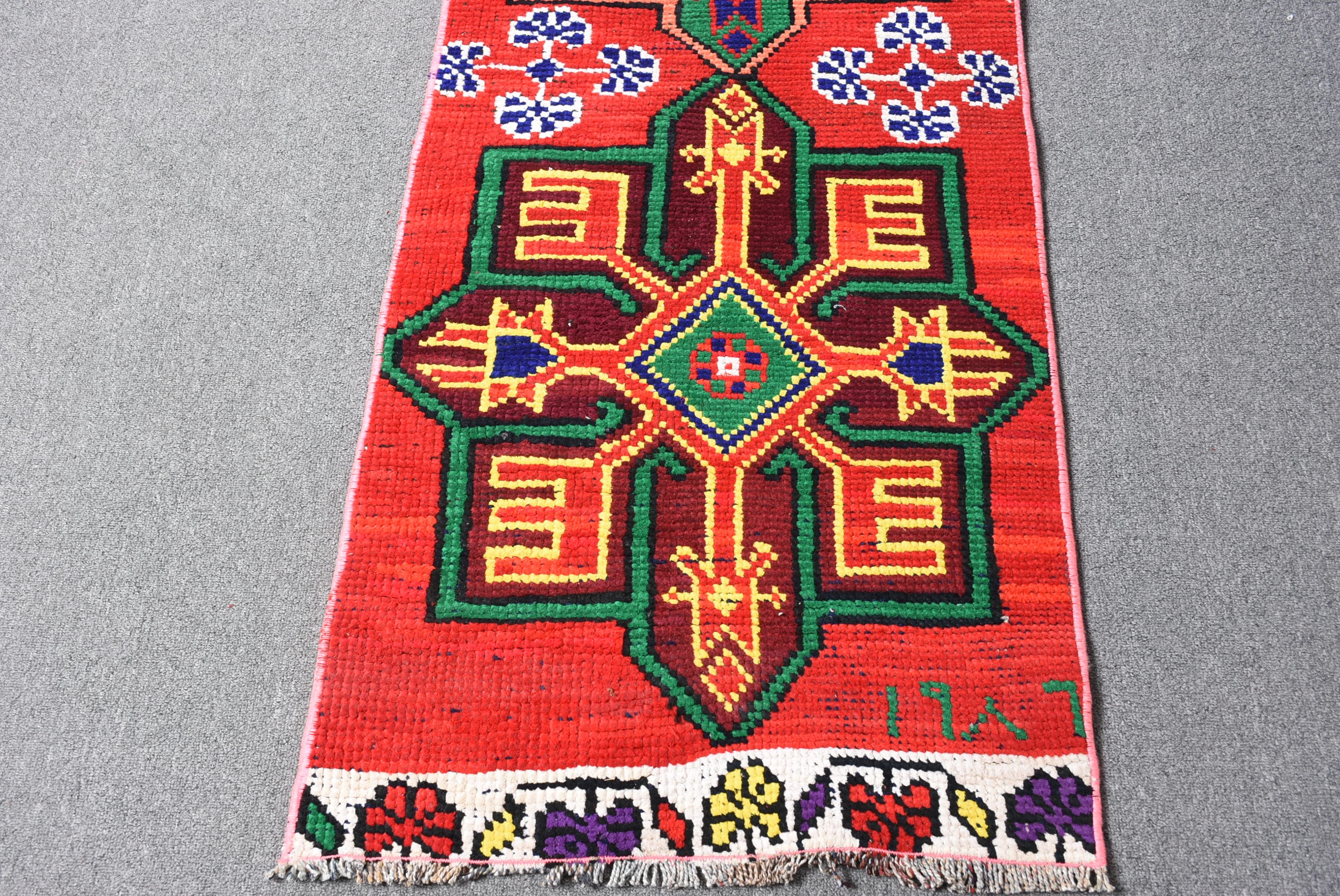 Red Home Decor Rugs, Turkish Rug, Rugs for Kitchen, Home Decor Rugs, Floor Rug, 2x11.8 ft Runner Rugs, Vintage Rugs, Tribal Rugs, Stair Rug