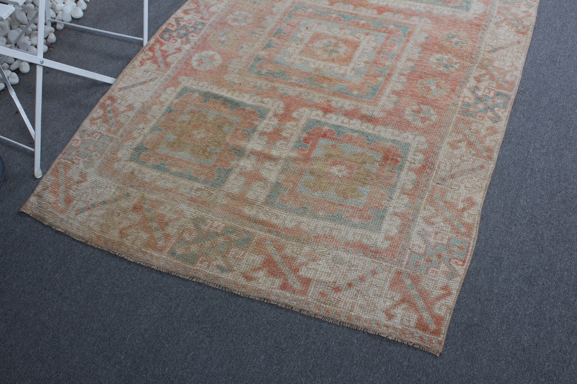 Türk Halısı, 3.9x5.8 ft Aksan Halısı, Yatak Odası Halısı, Vintage Halı, Antika Halı, Giriş Halıları, Çocuk Odası Halıları, Pembe Anadolu Halısı, Yün Halı