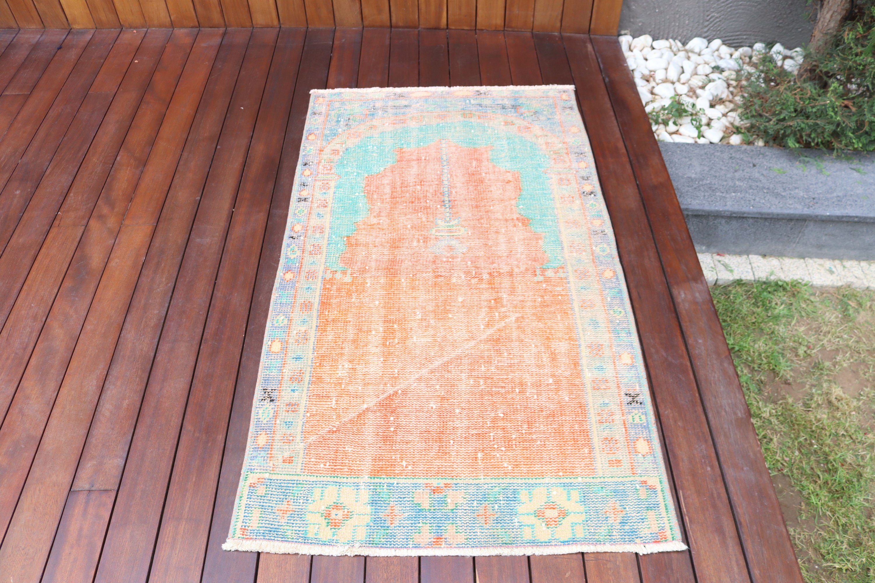 Turkish Rug, Home Decor Rugs, Bedroom Rugs, Small Boho Rugs, Vintage Rug, Orange Modern Rugs, Flatweave Rug, 2.6x4.5 ft Small Rugs