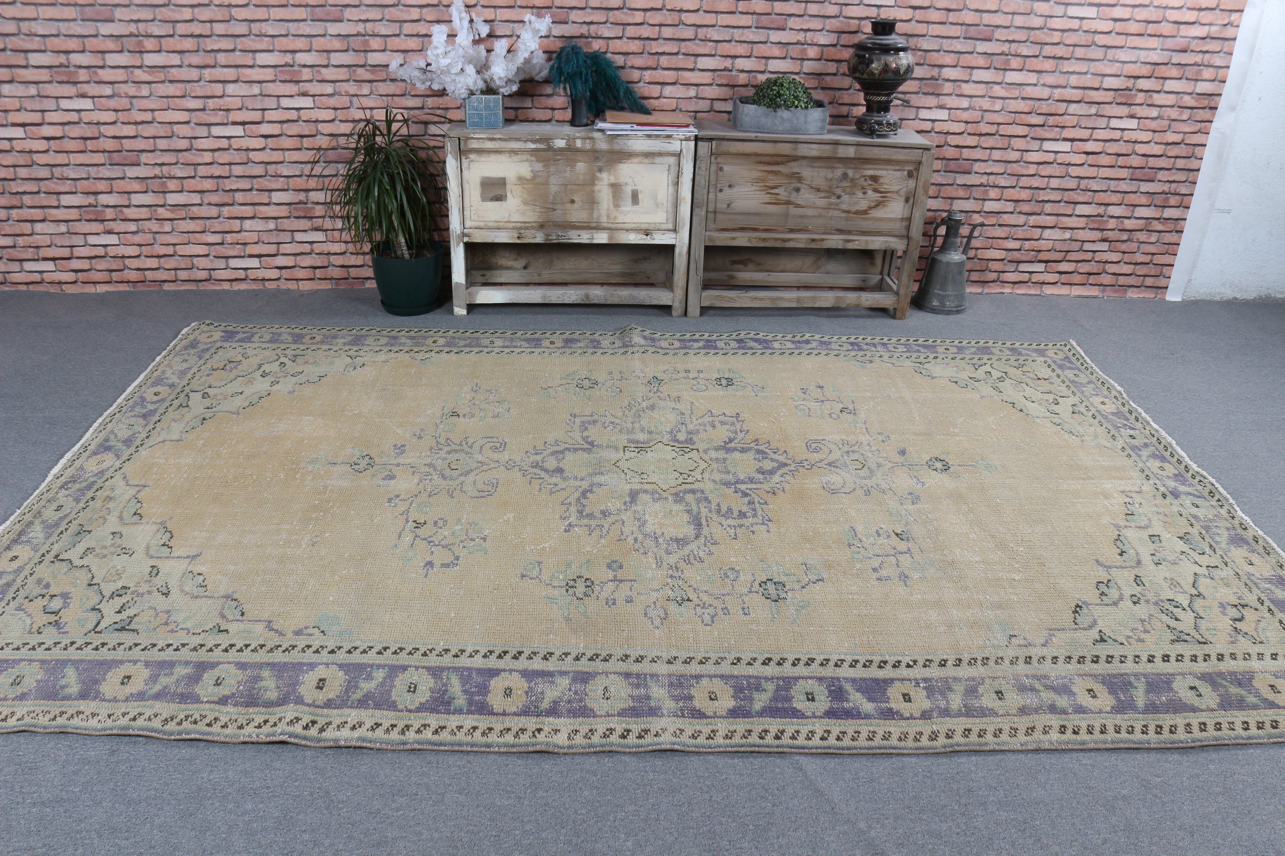 Türk Halıları, 6.3x9.8 ft Büyük Halılar, Bronz Boho Halıları, Oryantal Halılar, Vintage Halılar, Oturma Odası Halıları, Modern Halılar, Büyük Vintage Halılar