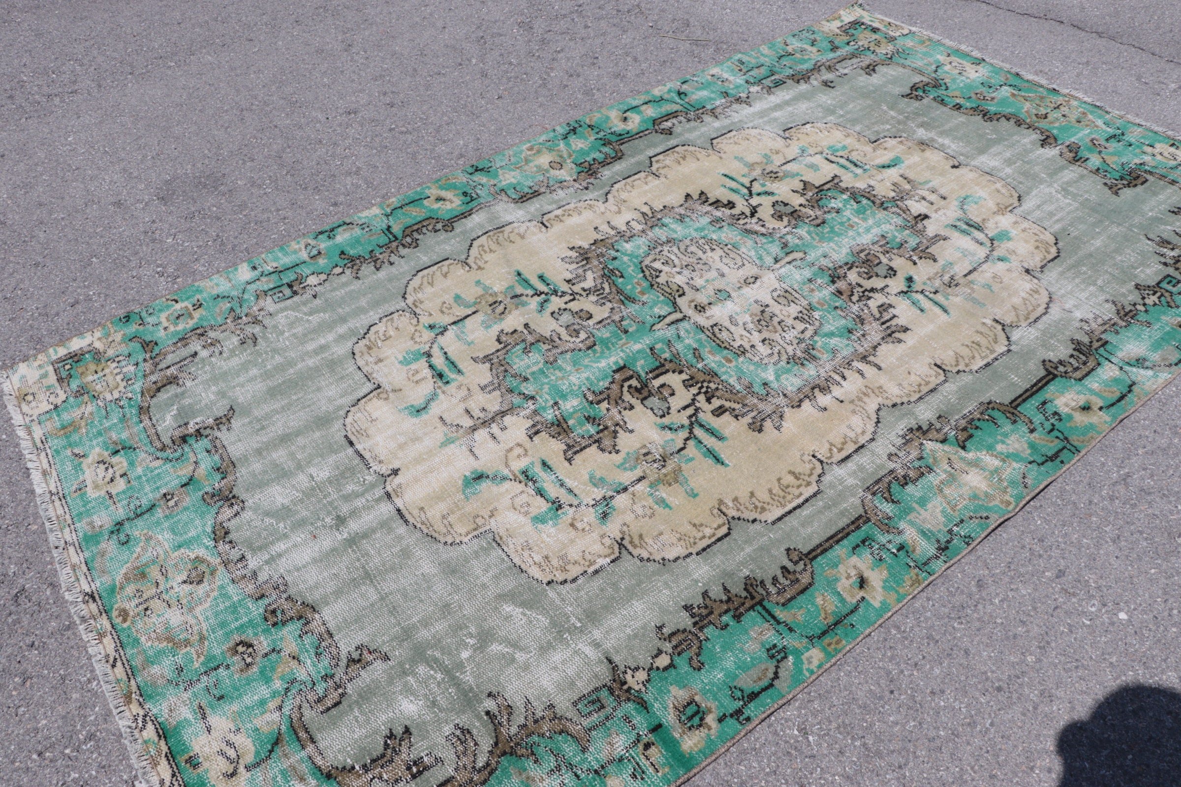 Anatolian Rug, Turkish Rug, Custom Rug, 5.2x9 ft Large Rugs, Vintage Rug, Living Room Rugs, Salon Rug, Green Bedroom Rugs, Kitchen Rug