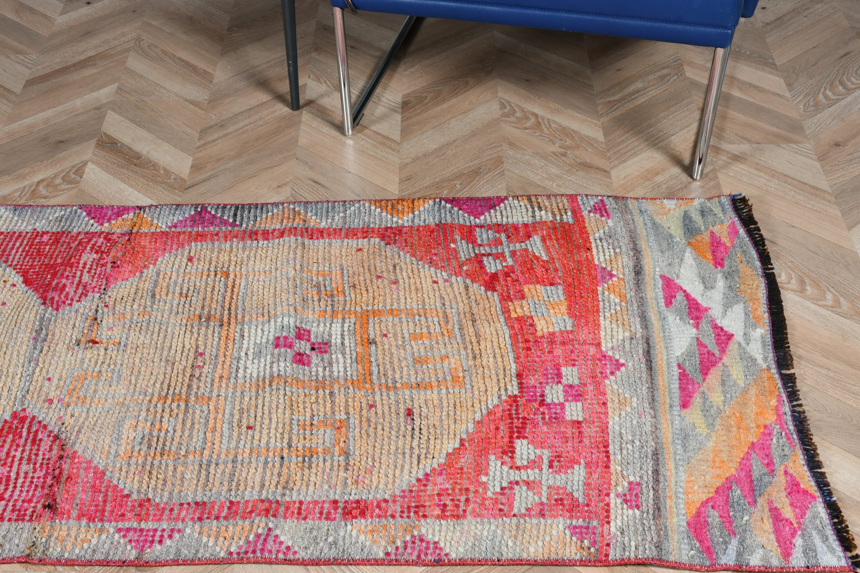 Kitchen Rug, Stair Rug, Antique Rug, 2.7x9.4 ft Runner Rug, Turkish Rugs, Rugs for Stair, Home Decor Rug, Pink Anatolian Rugs, Vintage Rug