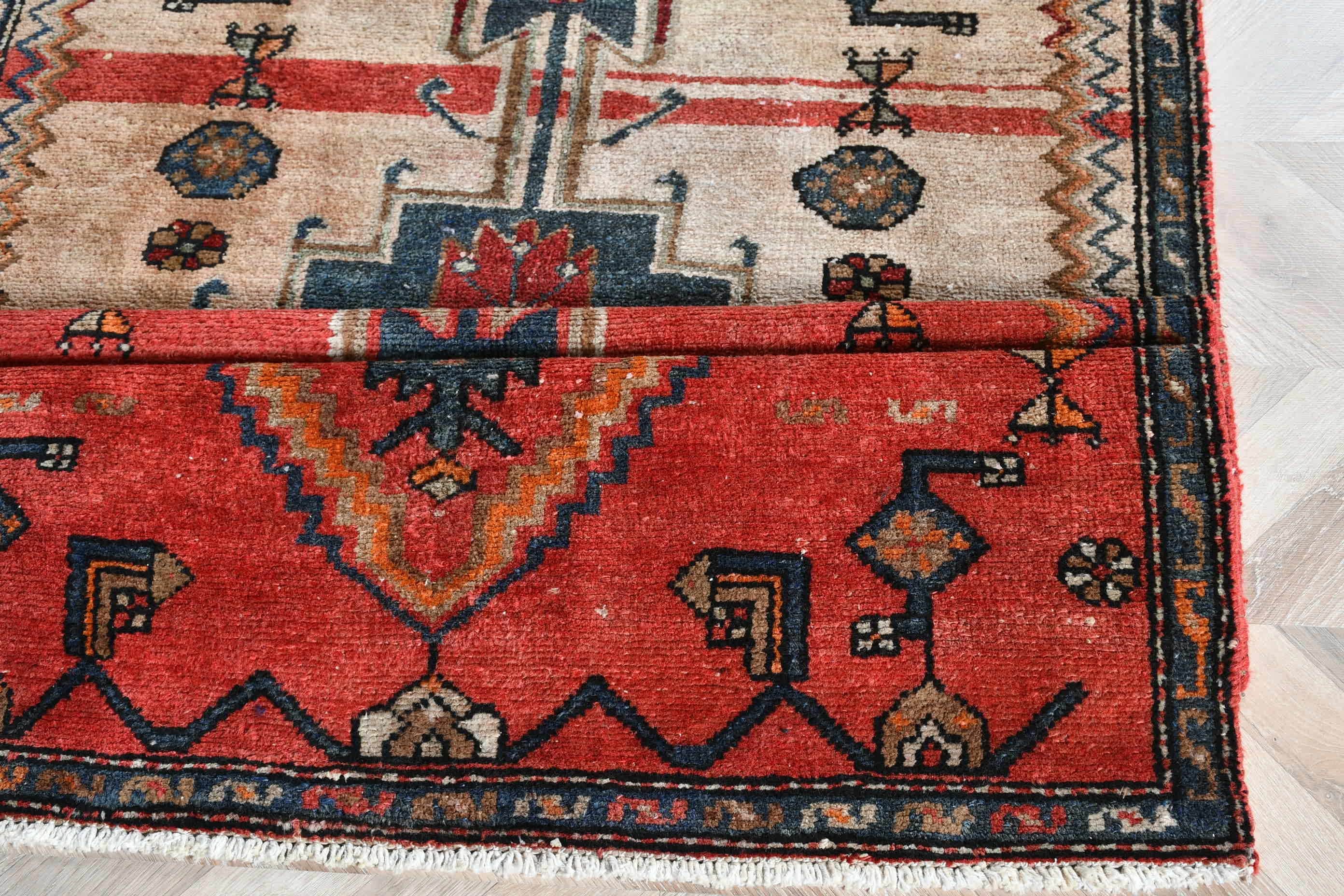 Turkish Rug, Antique Rug, Rugs for Kitchen, Vintage Rugs, Entry Rugs, Floor Rug, Nursery Rug, Red Oriental Rugs, 3.1x7 ft Accent Rugs