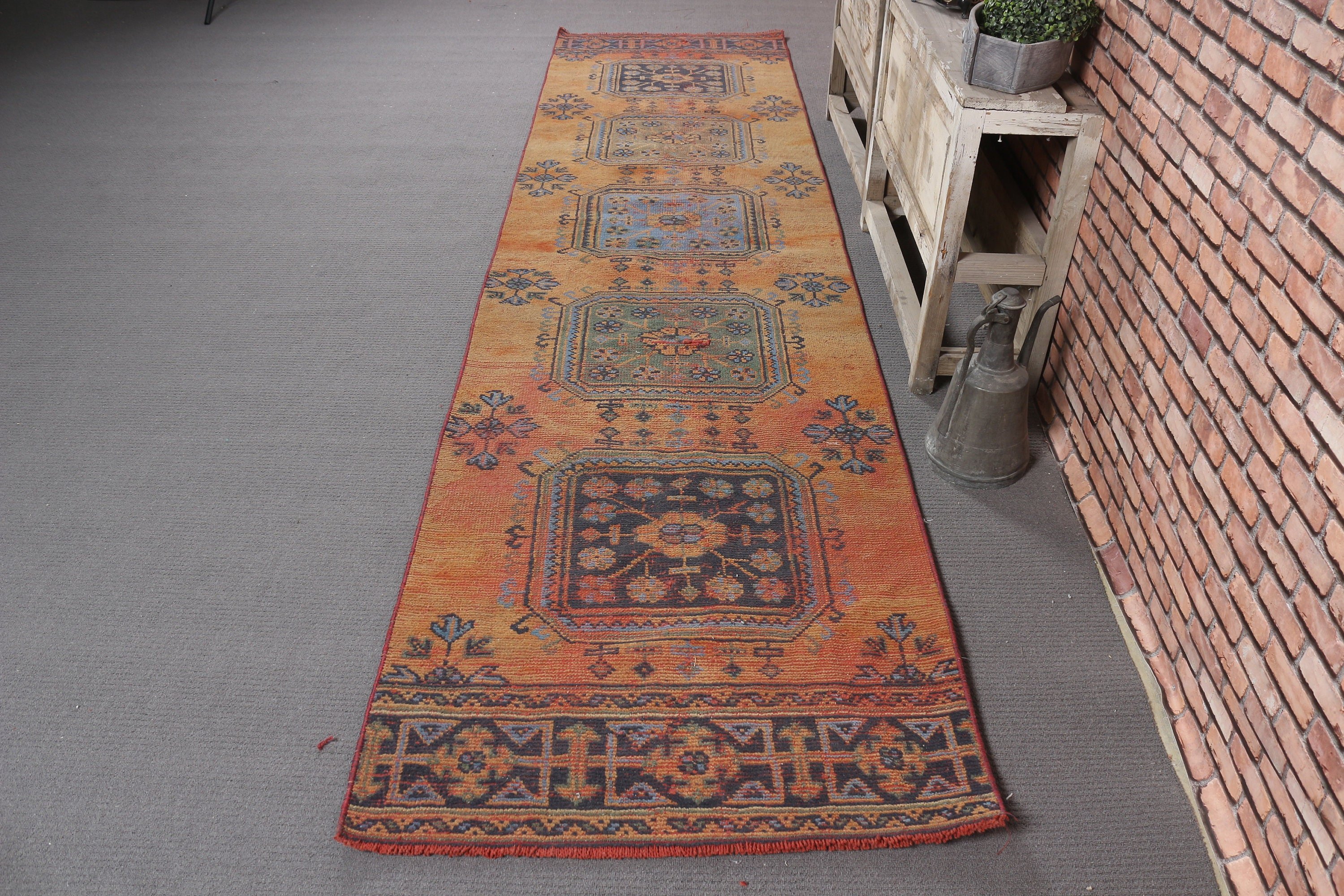 Vintage Halı, Türk Halısı, Koridor Halısı, Koridor Halıları, 2,9x11,5 ft Runner Halısı, Mutfak Halıları, Pembe Yer Halıları, Bohem Halısı, Oryantal Halılar