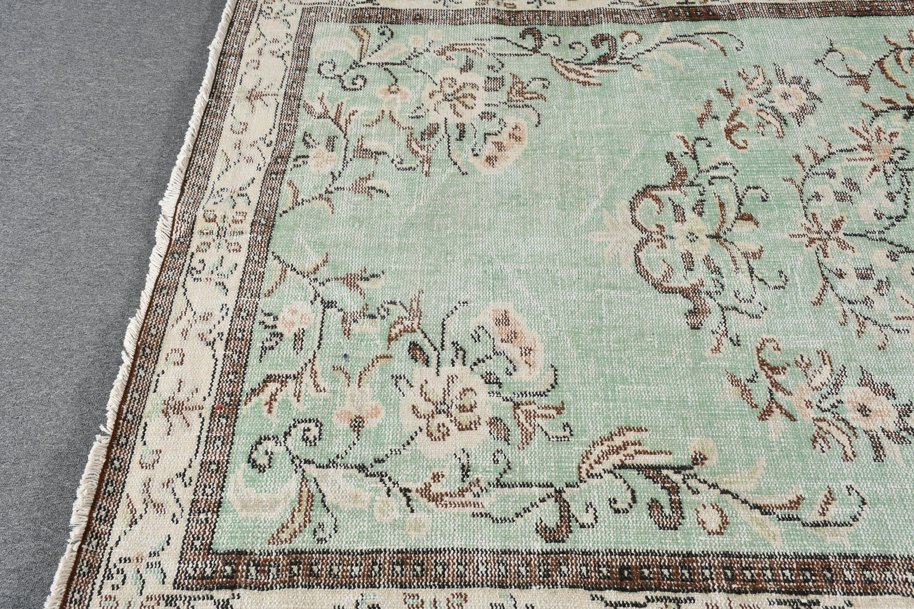 Mutfak Halıları, 5.3x8.7 ft Büyük Halı, Türk Halısı, Salon Halısı, Yemek Odası Halısı, Vintage Halı, Yeşil Anadolu Halısı, Salon Halıları, Harika Halılar