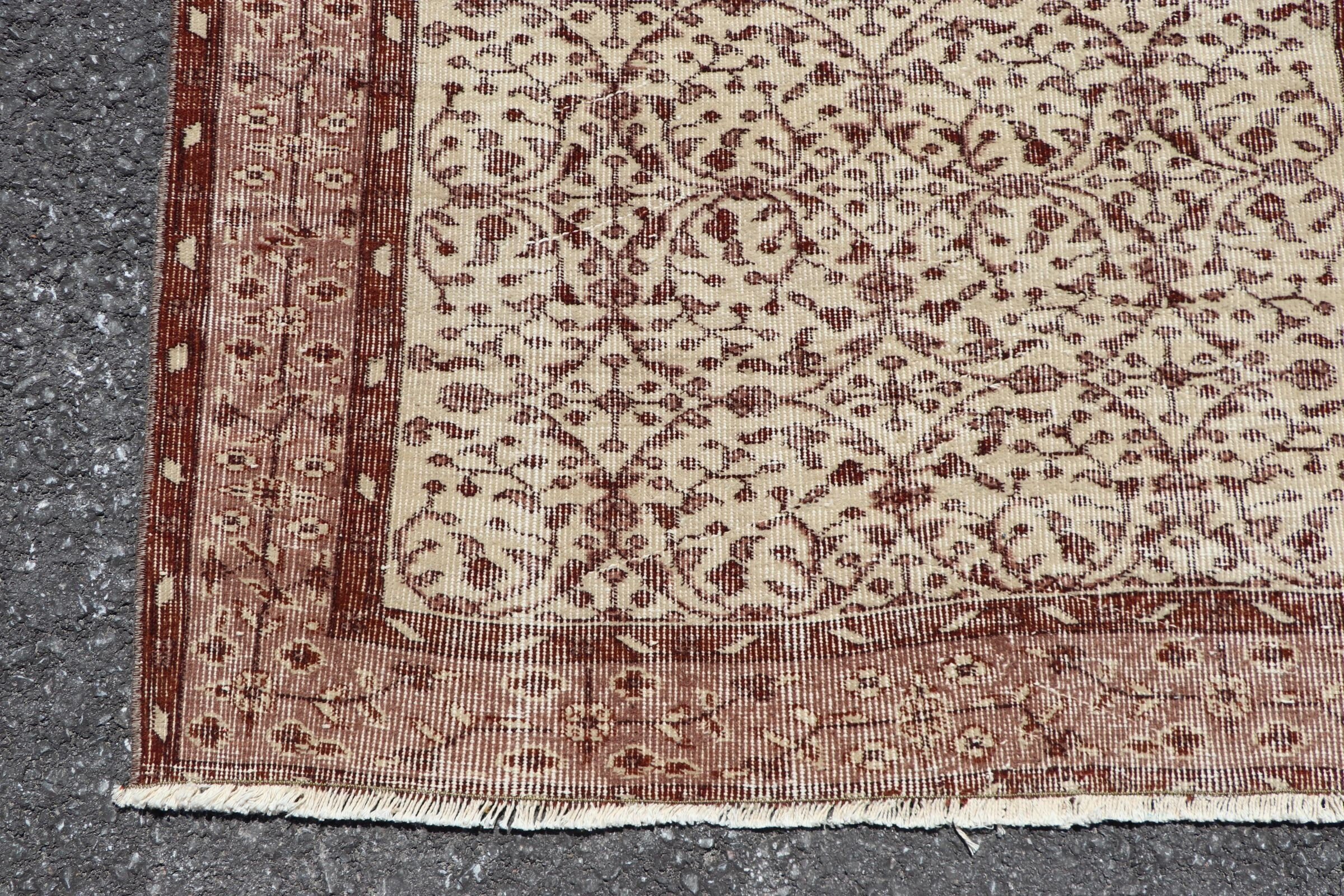 Floor Rug, Indoor Rugs, Turkish Rugs, Rugs for Indoor, Cute Rug, 3.8x6.6 ft Area Rug, Beige Moroccan Rugs, Vintage Rug