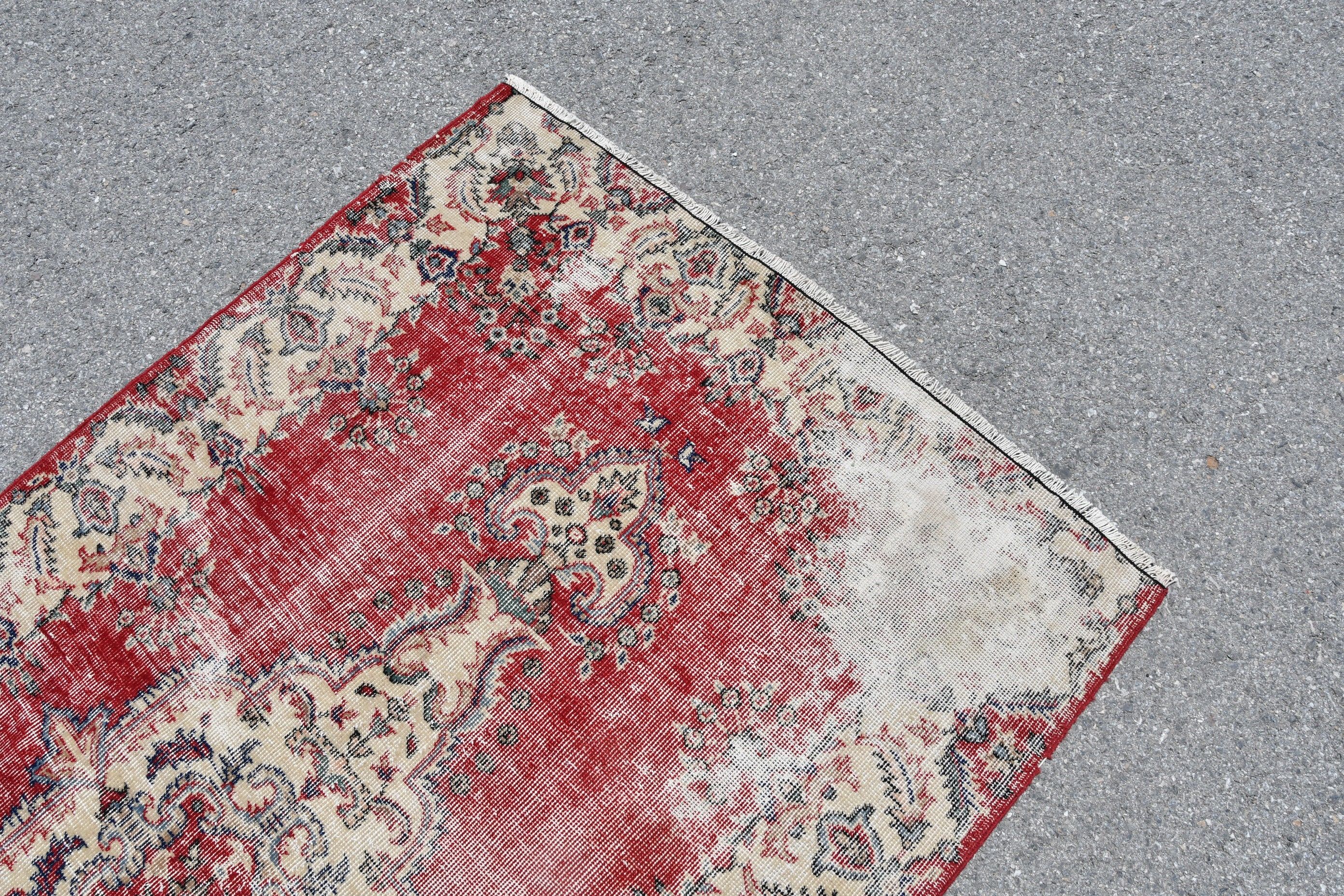 Living Room Rug, 3.8x6.8 ft Area Rug, Turkish Rugs, Home Decor Rug, Rugs for Dining Room, Vintage Rugs, Red Oriental Rug