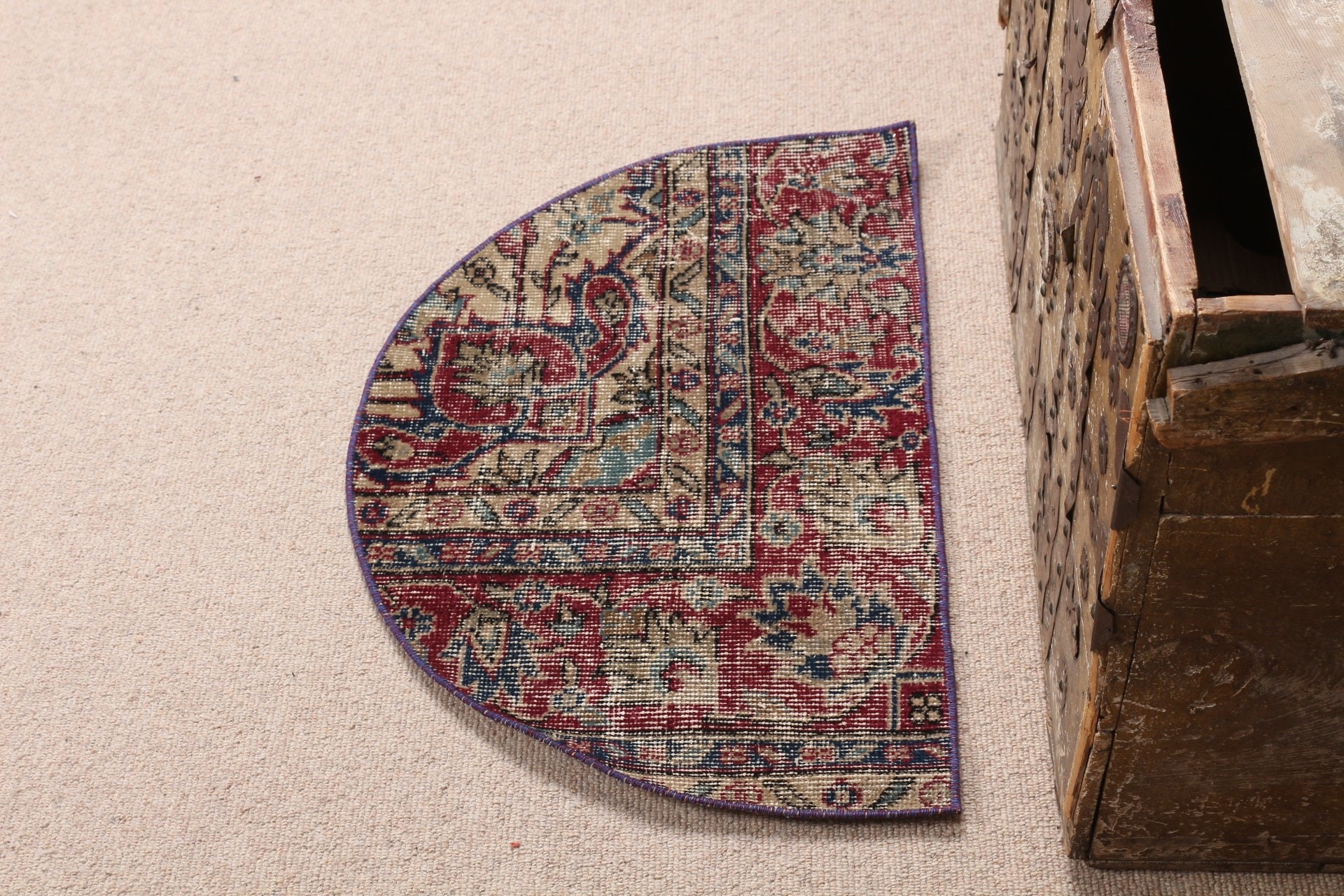 Cute Bath Mat Rug, Turkish Rug, 2.5x1.5 ft Small Rugs, Red Antique Rug, Vintage Rug, Door Mat Rugs, Floor Rug, Nursery Rugs