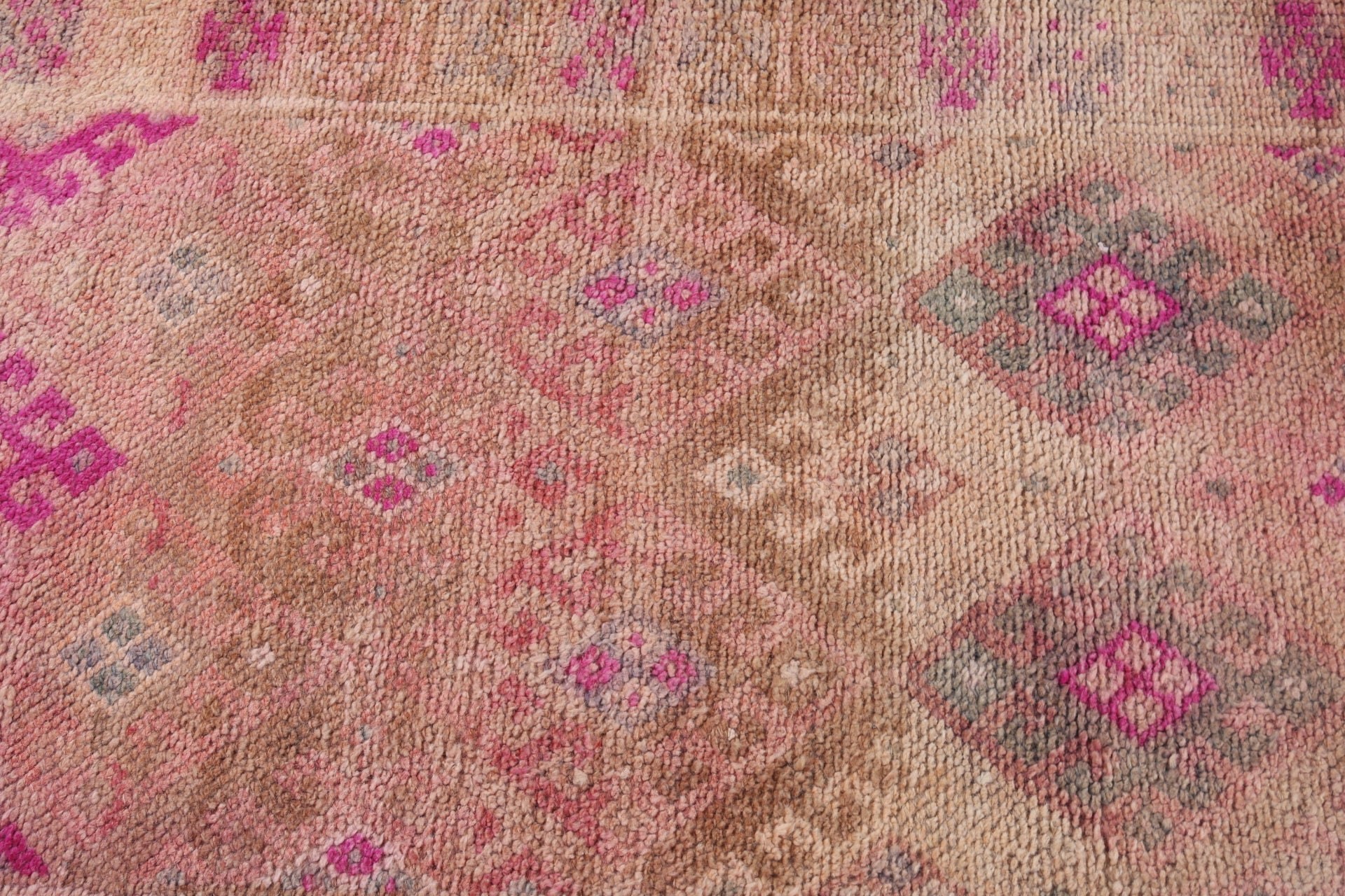 Yün Halı, 2,9x11,2 ft Yolluk Halıları, Türk Halısı, Uzun Yolluk Halıları, Turuncu Fas Halıları, Vintage Halı, Koridor Halısı, Türkiye Halısı, Geometrik Halı