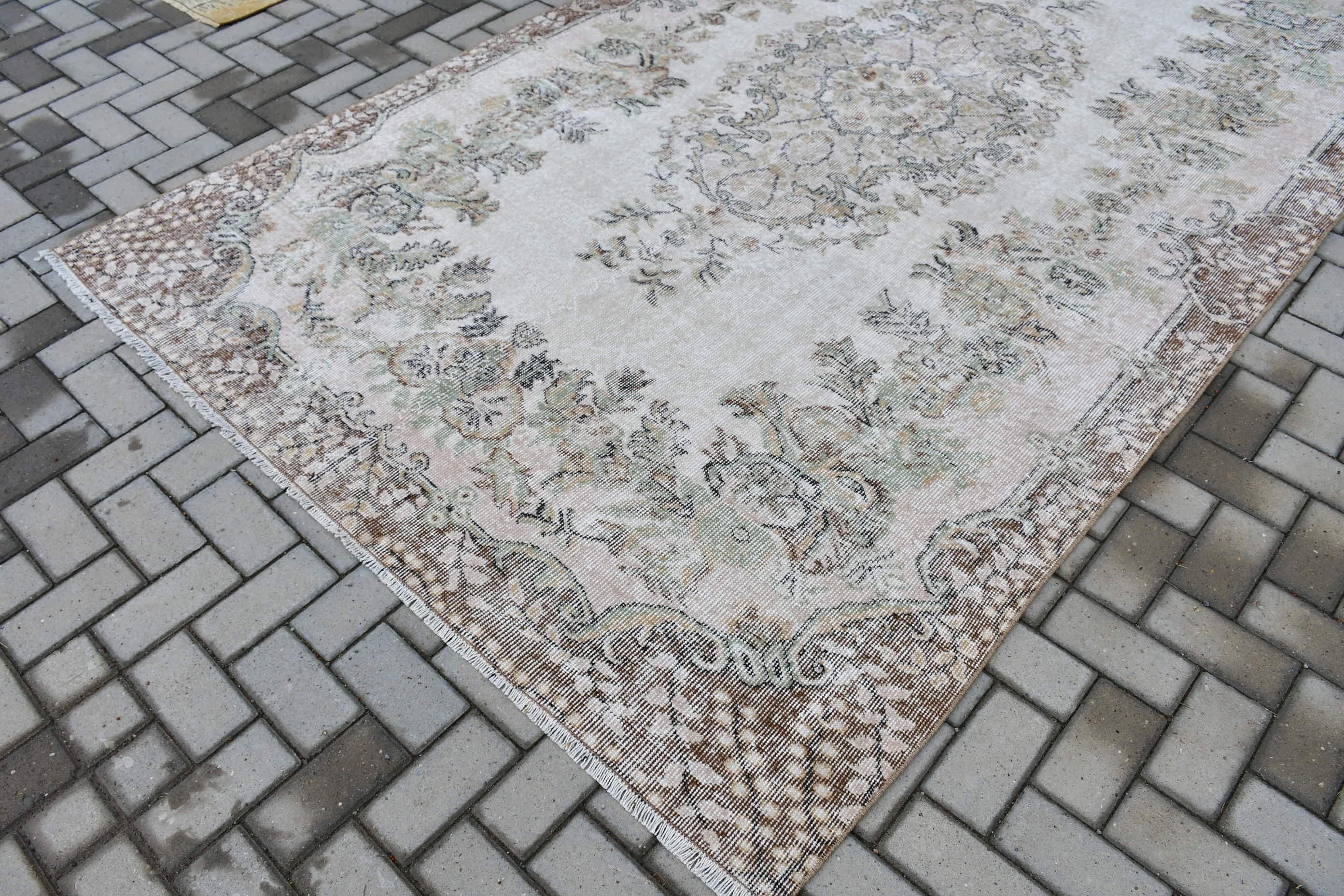 Beige Floor Rugs, Living Room Rug, 6x10.2 ft Large Rug, Turkish Rug, Bedroom Rug, Bohemian Rugs, Dining Room Rug, Vintage Rug