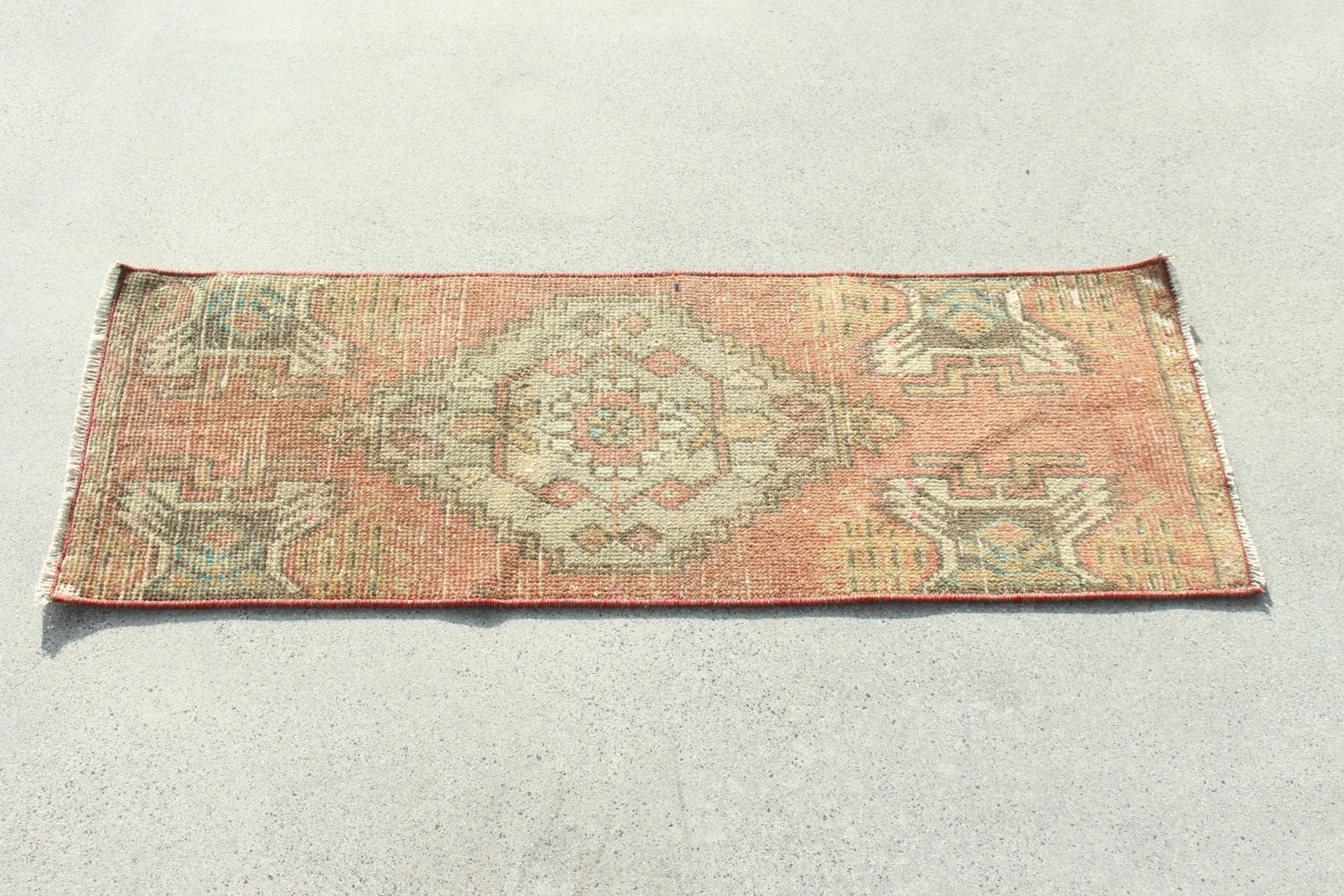 Vintage Rug, Nursery Rugs, Statement Rugs, Brown Luxury Rug, Rugs for Nursery, Turkish Rugs, 1.2x3.3 ft Small Rug, Floor Rugs, Entry Rug