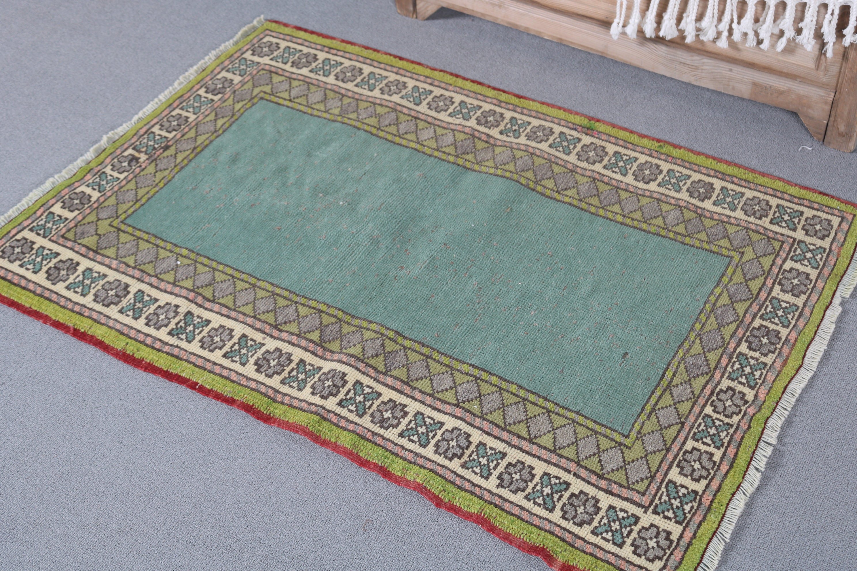 Home Decor Rug, Door Mat Rugs, 2.4x3.4 ft Small Rug, Turkish Rug, Designer Rug, Wall Hanging Rug, Cool Rug, Vintage Rugs, Green Wool Rug