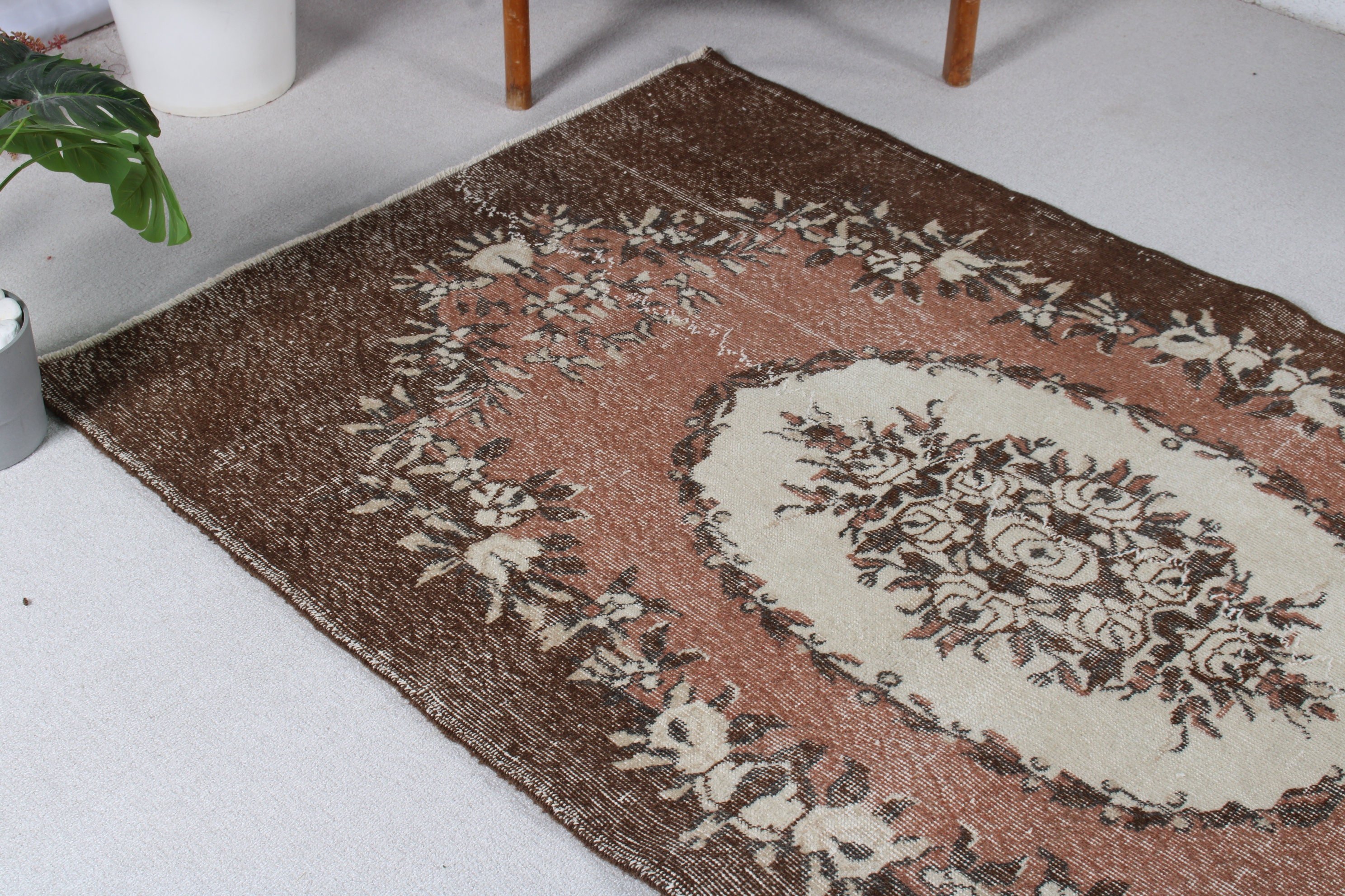 Outdoor Rugs, Bronze Bedroom Rug, 3.8x6.4 ft Area Rug, Wool Rug, Vintage Rug, Kitchen Rug, Turkish Rug, Rugs for Area