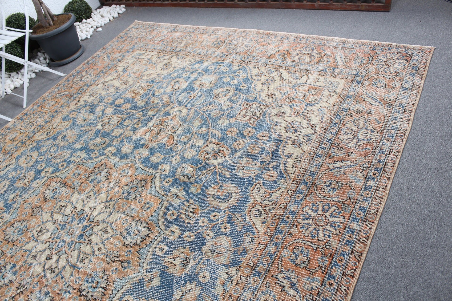 Bohemian Rugs, Saloon Rugs, 8.1x12.7 ft Oversize Rug, Blue Floor Rugs, Oriental Rugs, Salon Rug, Turkish Rugs, Vintage Rugs, Home Decor Rug