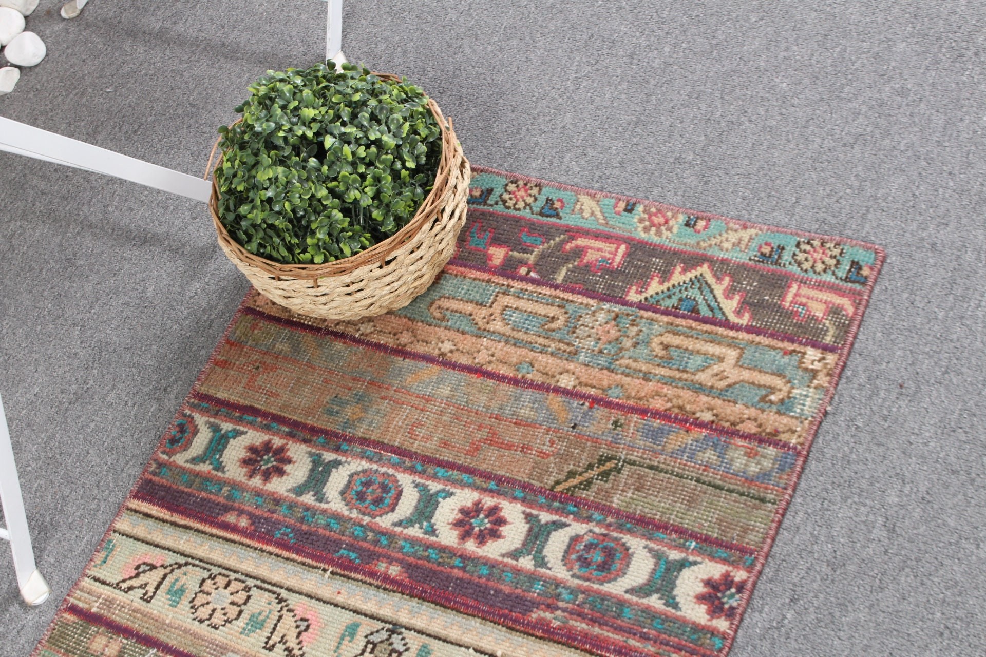 1.8x2.1 ft Small Rug, Turkish Rug, Handwoven Rugs, Bedroom Rugs, Nursery Rug, Door Mat Rugs, Vintage Rug, Antique Rug, Green Antique Rugs