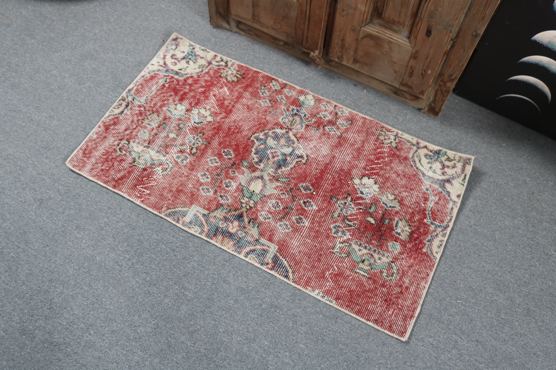 2x3.6 ft Small Rugs, Exotic Rugs, Red Statement Rug, Handwoven Rugs, Bathroom Rug, Turkish Rugs, Neutral Rug, Entry Rugs, Vintage Rugs