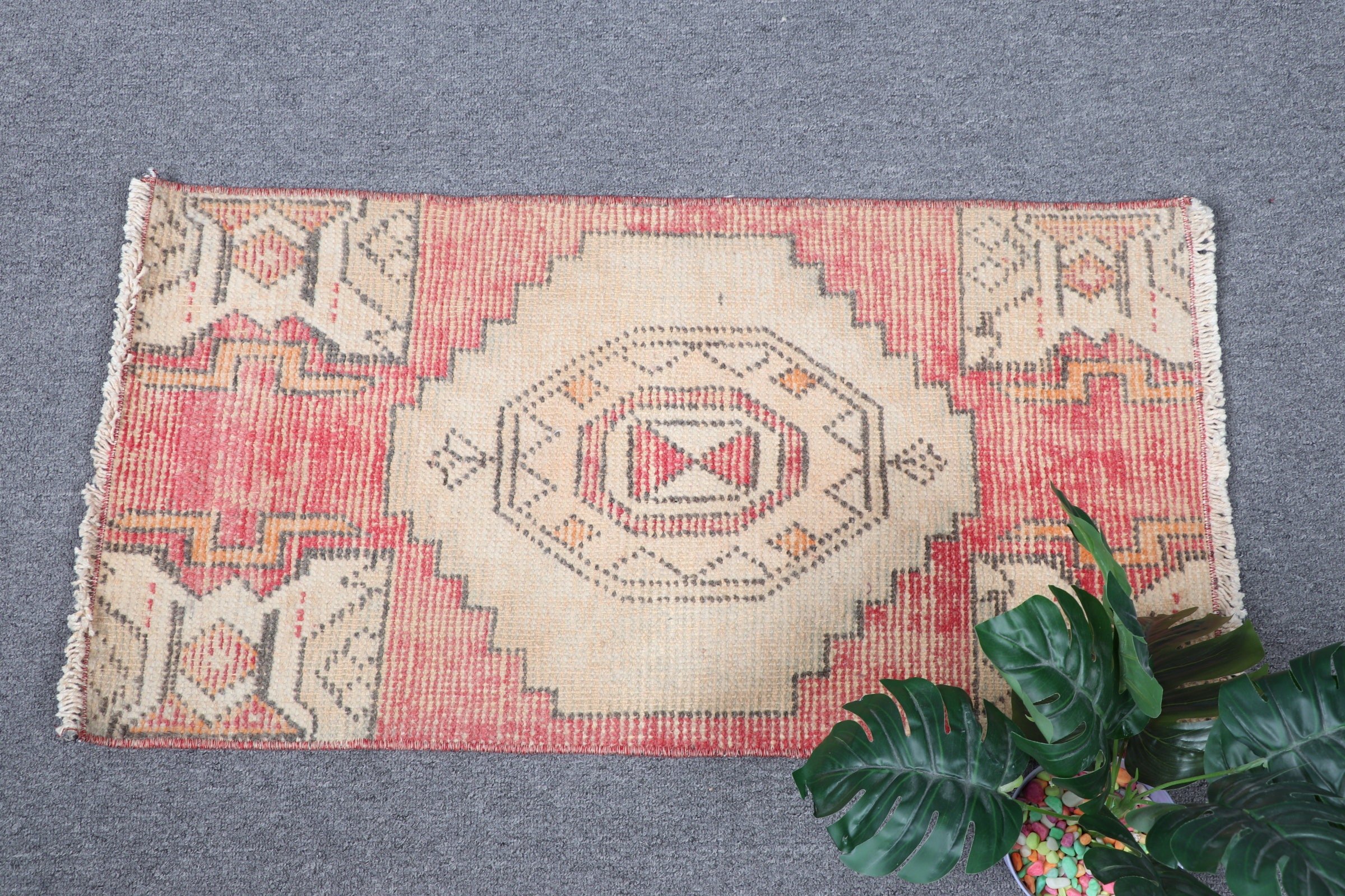 Vintage Rugs, Kitchen Rug, Bath Rugs, Wool Rug, Eclectic Rug, Rugs for Kitchen, Beige Kitchen Rugs, 1.4x2.6 ft Small Rugs, Turkish Rugs