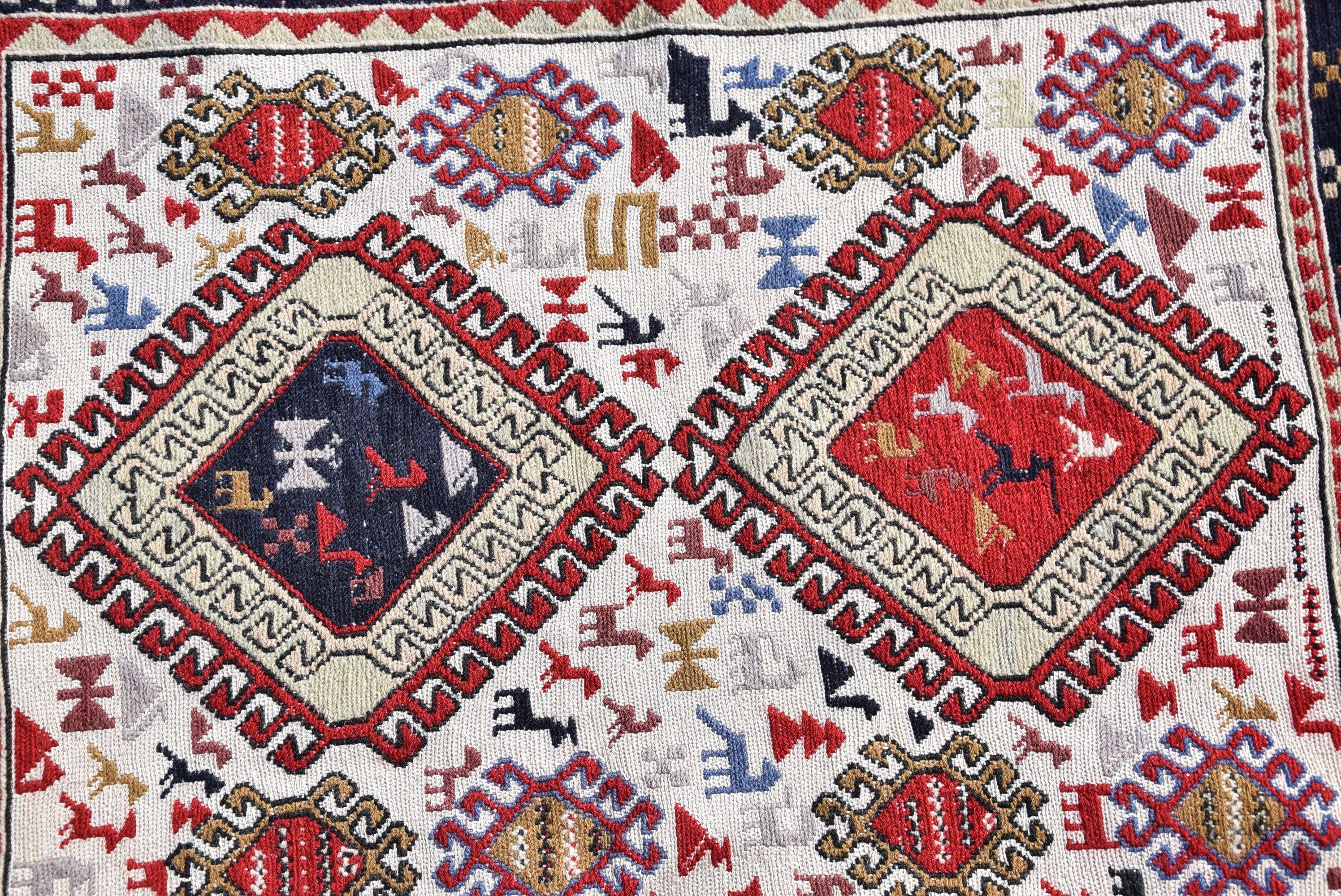 Çocuk Halıları, Yer Halıları, Yatak Odası Halıları, 2,5x3 ft Küçük Halı, Kırmızı Yer Halısı, Kilim, Vintage Halı, Mutfak Halıları, Yün Halı, Türk Halısı