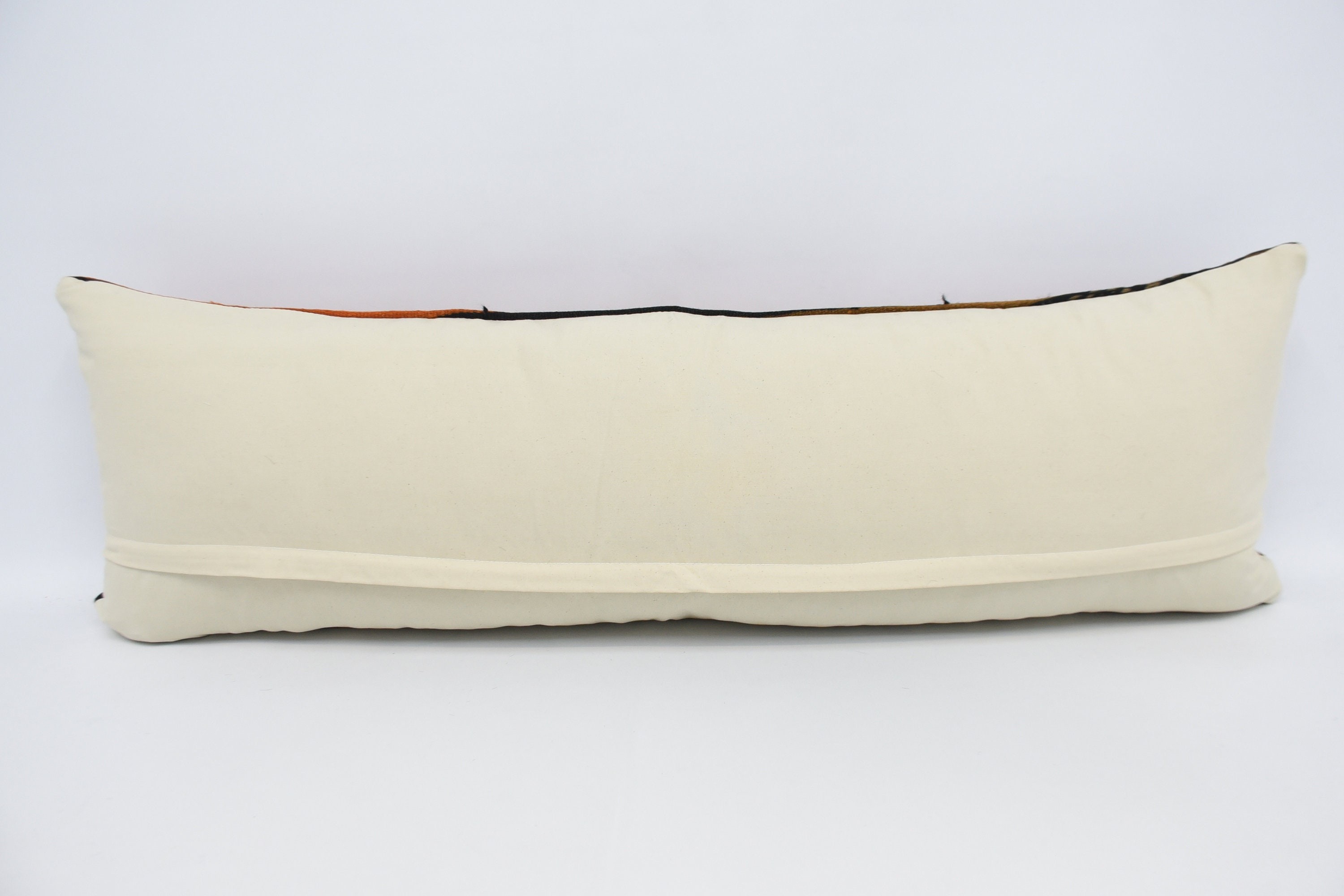 Oriental Cushion Cover, 16"x48" Brown Pillow Case, Bolster Throw Pillow Cover, Turkish Kilim Pillow, Antique Pillows, Throw Kilim Pillow