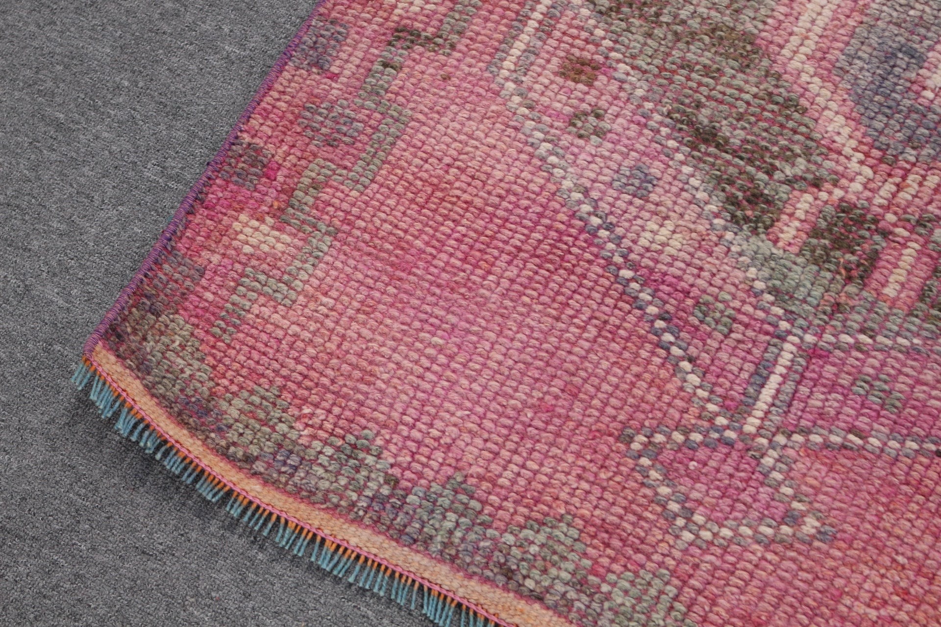 Corridor Rugs, Pink Oriental Rug, Vintage Rug, Moroccan Rugs, Muted Rugs, Turkish Rug, Cool Rugs, Hallway Rug, 2.9x10.9 ft Runner Rugs