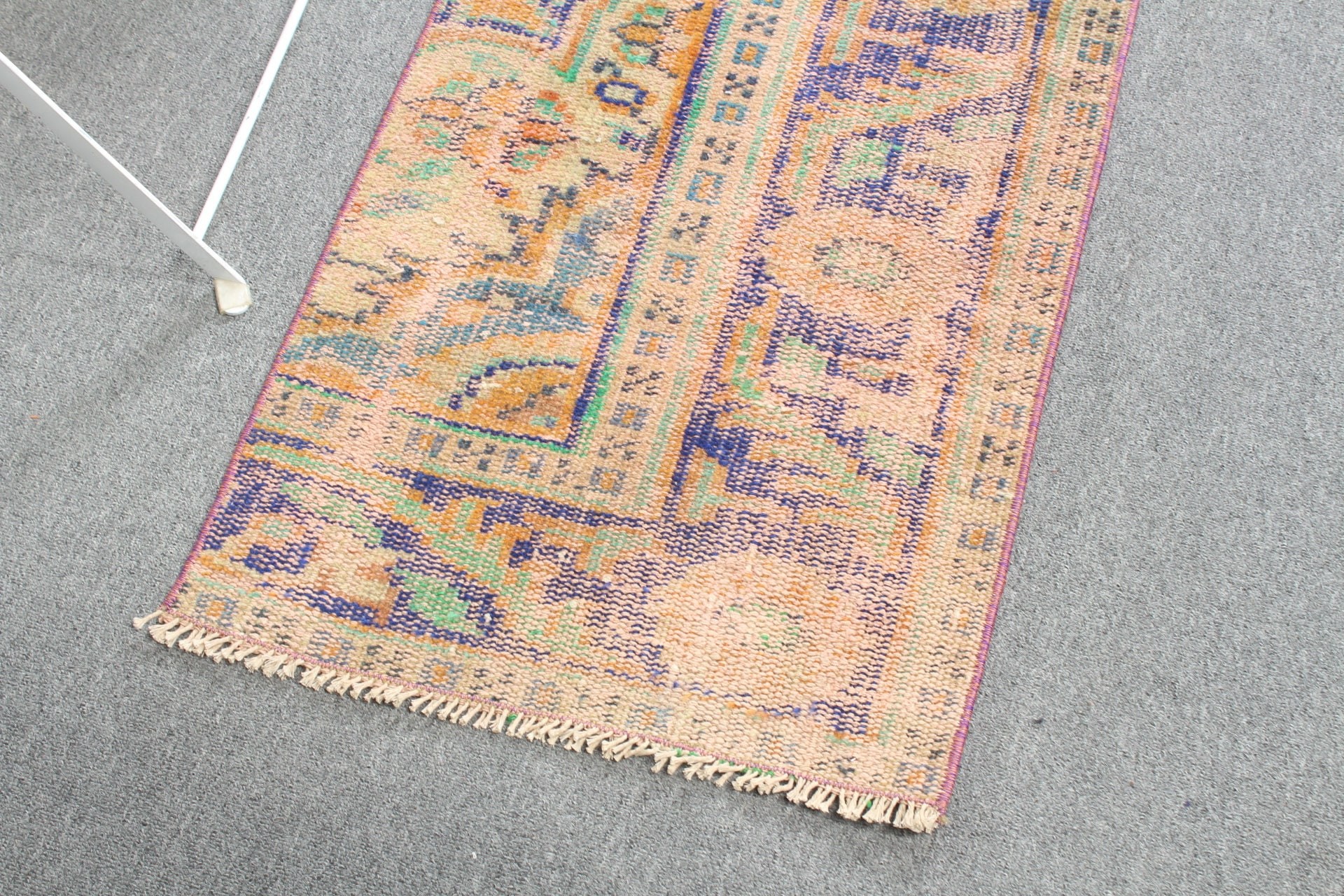 Türk Halısı, Turuncu Yün Halı, Vintage Halı, Kapı Paspas Halıları, Yatak Odası Halısı, 1.7x2.9 ft Küçük Halı, Giriş Halısı, Yün Halı, Kapı Paspas Halıları