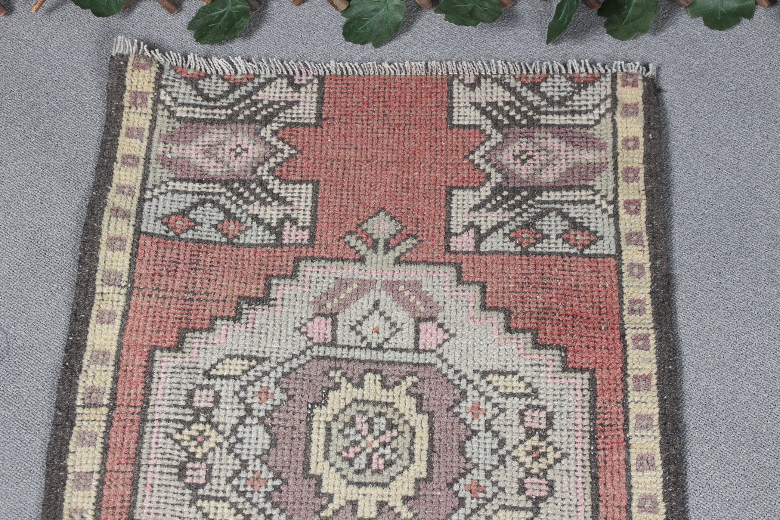 Oushak Halıları, Bej 1.6x2.4 ft Küçük Halı, Vintage Halılar, Giriş Halıları, Düz Dokuma Halılar, Mutfak Halıları, Türk Halısı, Anadolu Halısı