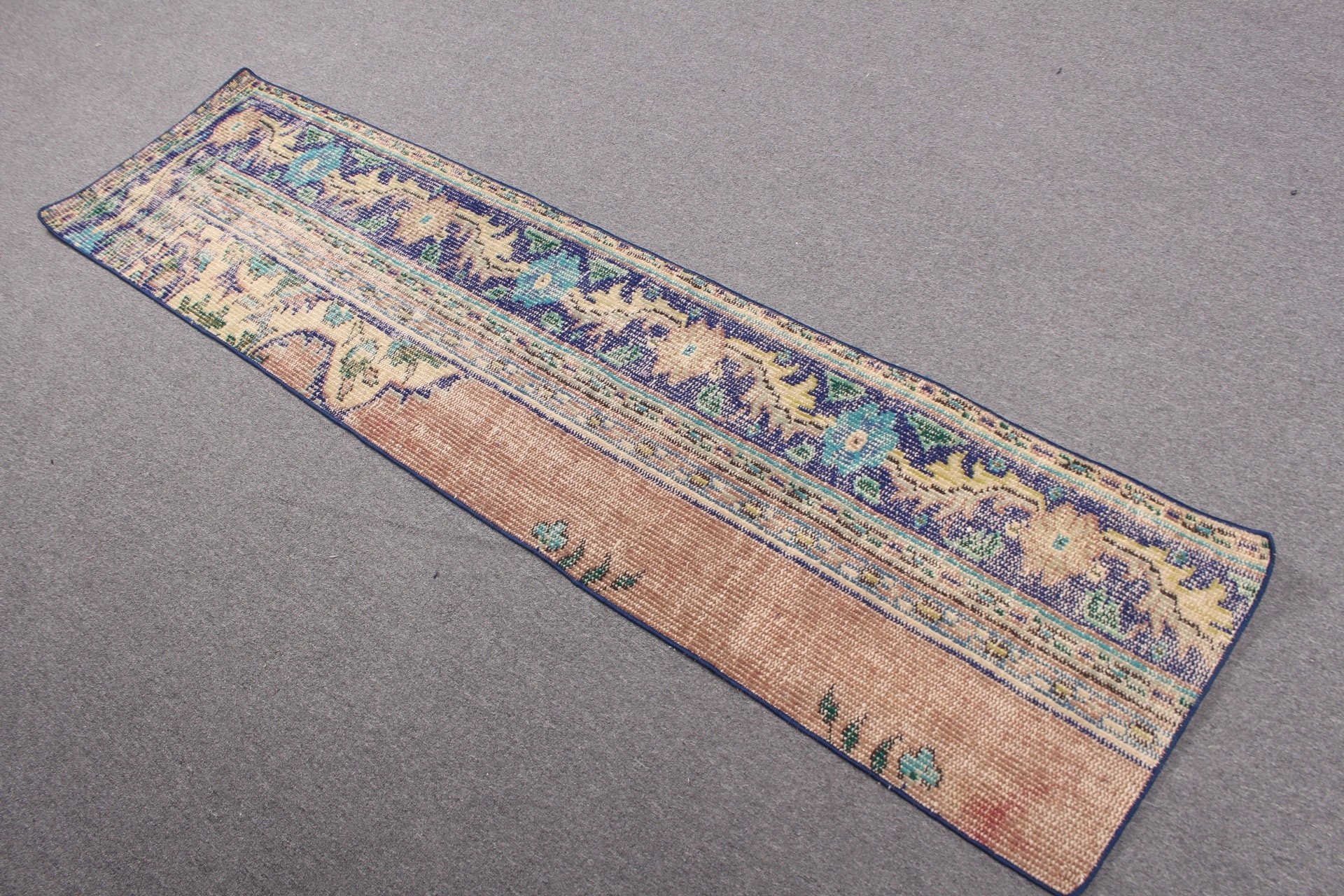 1.6x6.5 ft Runner Halıları, Türk Halısı, Anadolu Halıları, Koridor Halısı, Otantik Halılar, Merdiven Halısı, Fas Halısı, Mavi Anadolu Halısı, Vintage Halı