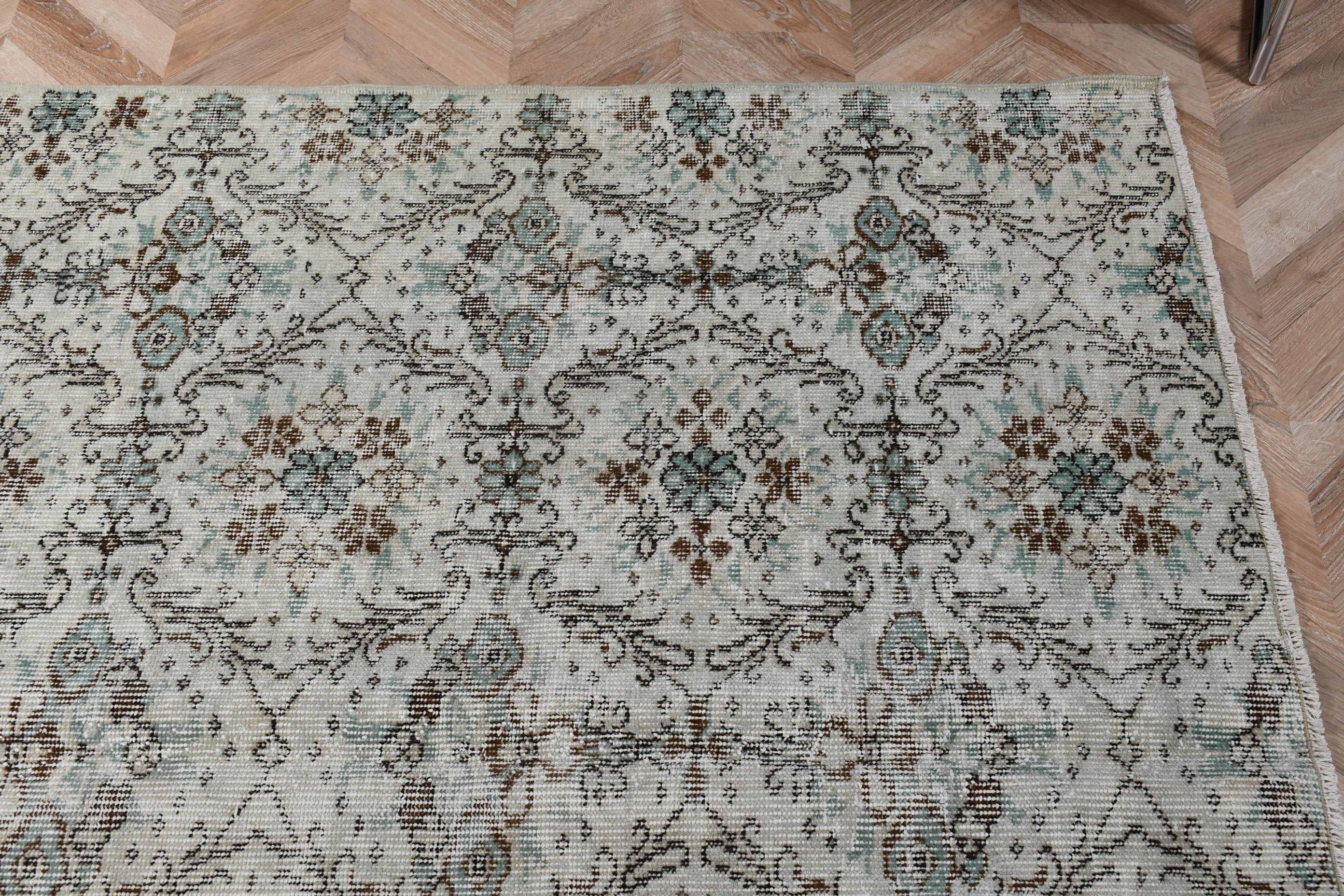 Living Room Rug, 5.3x8.4 ft Large Rug, Vintage Rug, Green Floor Rugs, Wool Rug, Kitchen Rug, Turkish Rugs, Salon Rug, Rugs for Living Room