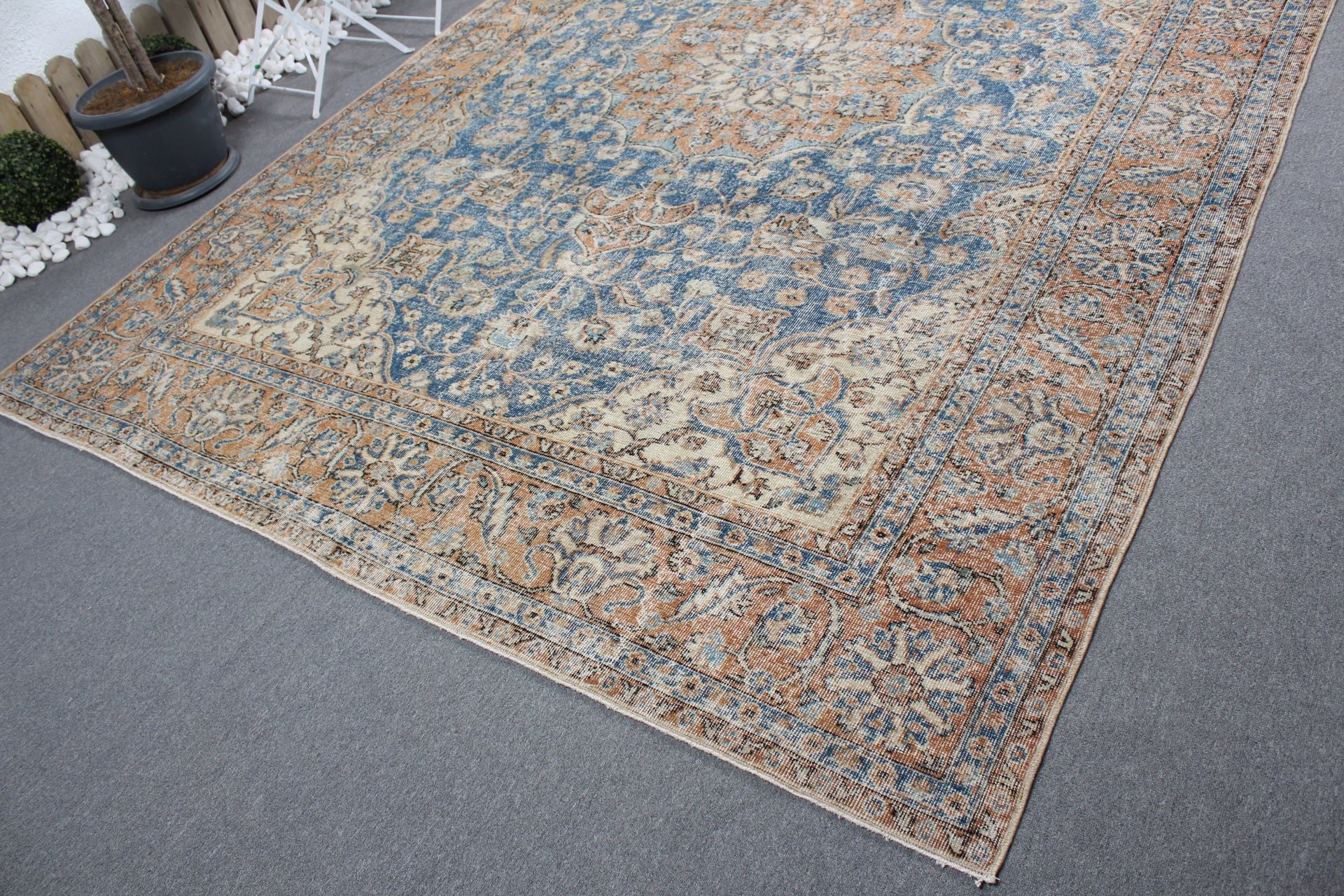 Bohemian Rugs, Saloon Rugs, 8.1x12.7 ft Oversize Rug, Blue Floor Rugs, Oriental Rugs, Salon Rug, Turkish Rugs, Vintage Rugs, Home Decor Rug