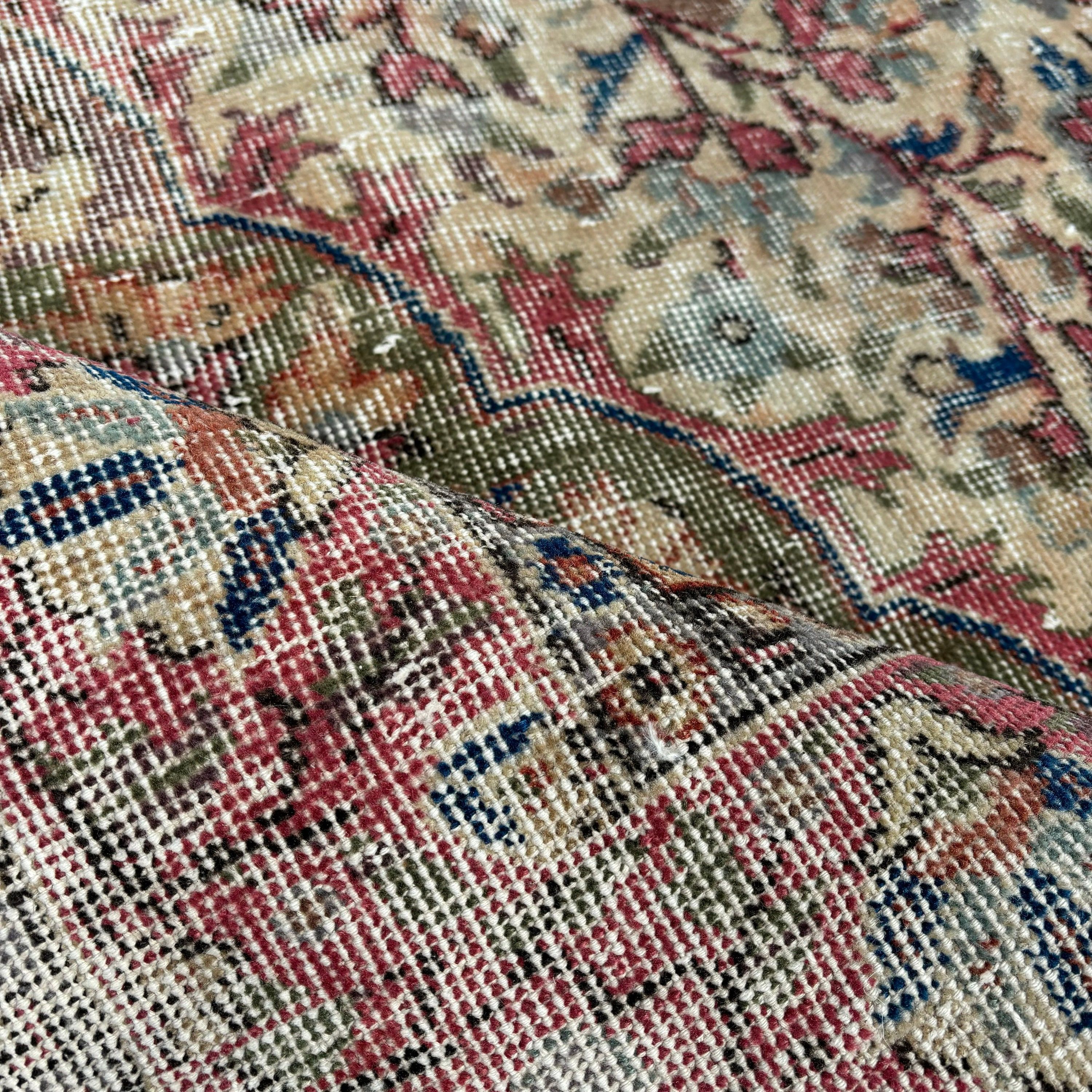 Vintage Halı, Büyük Oushak Halıları, Salon Halısı, Pembe Düz Dokuma Halıları, Açıklama Halıları, 5,5x9,1 ft Büyük Halıları, Türk Halıları