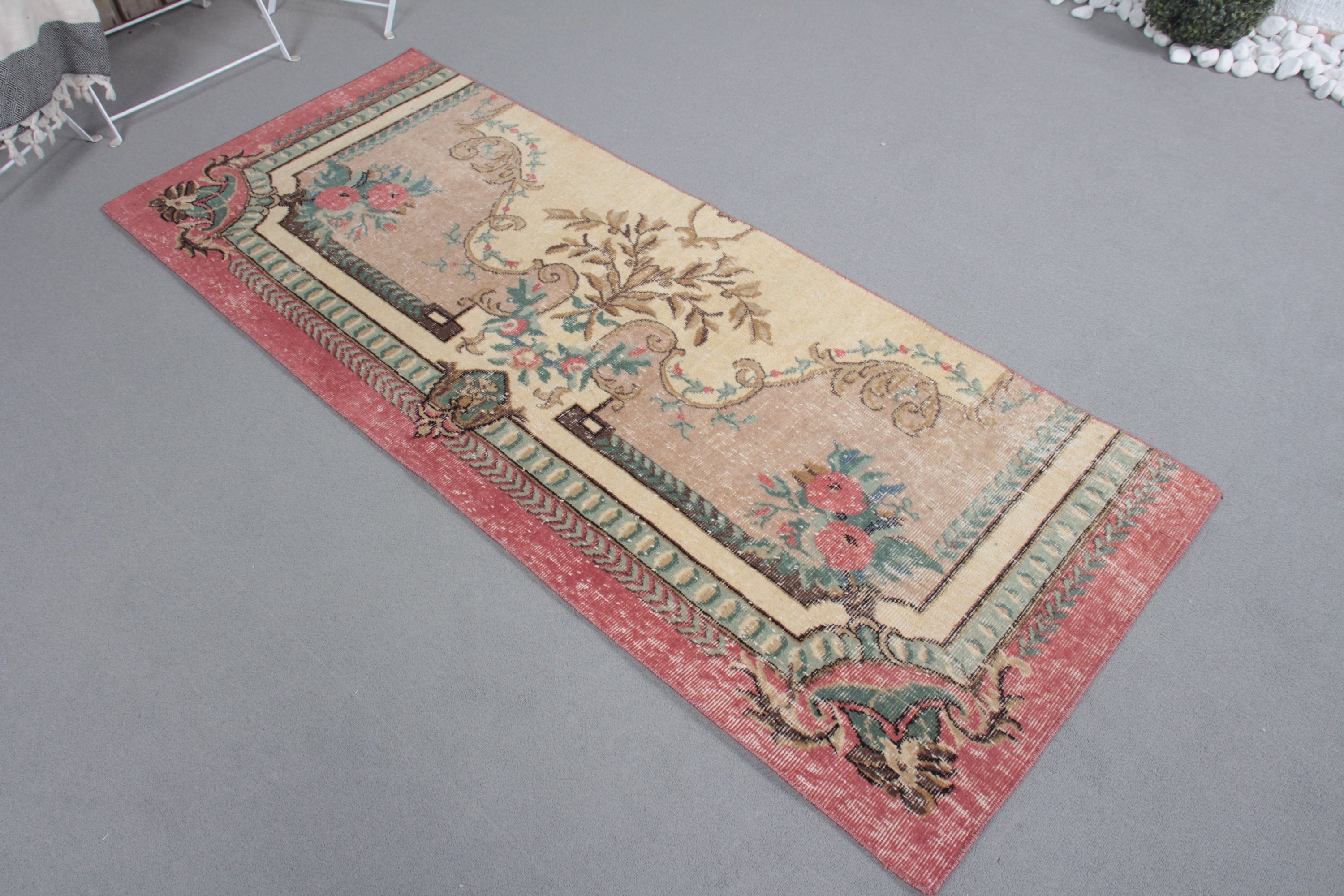 Rugs for Nursery, Turkish Rug, Bedroom Rug, Entry Rug, Oriental Rug, 2.6x6.3 ft Accent Rug, Vintage Rugs, Kitchen Rug, Beige Floor Rugs