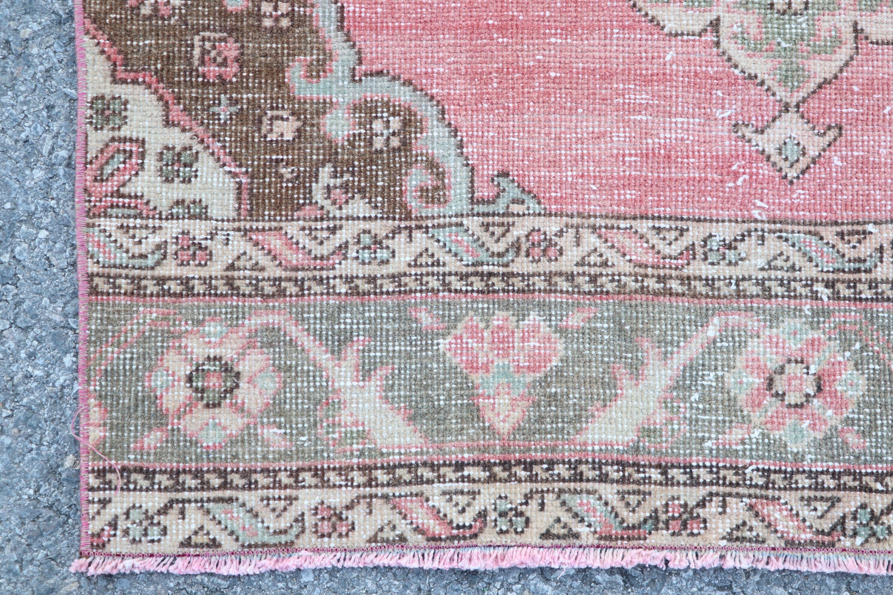 Vintage Rug, Turkish Rugs, Aesthetic Rug, Rugs for Corridor, Stair Rugs, Bedroom Rug, 3.2x13 ft Runner Rugs, Wool Rug, Pink Home Decor Rug