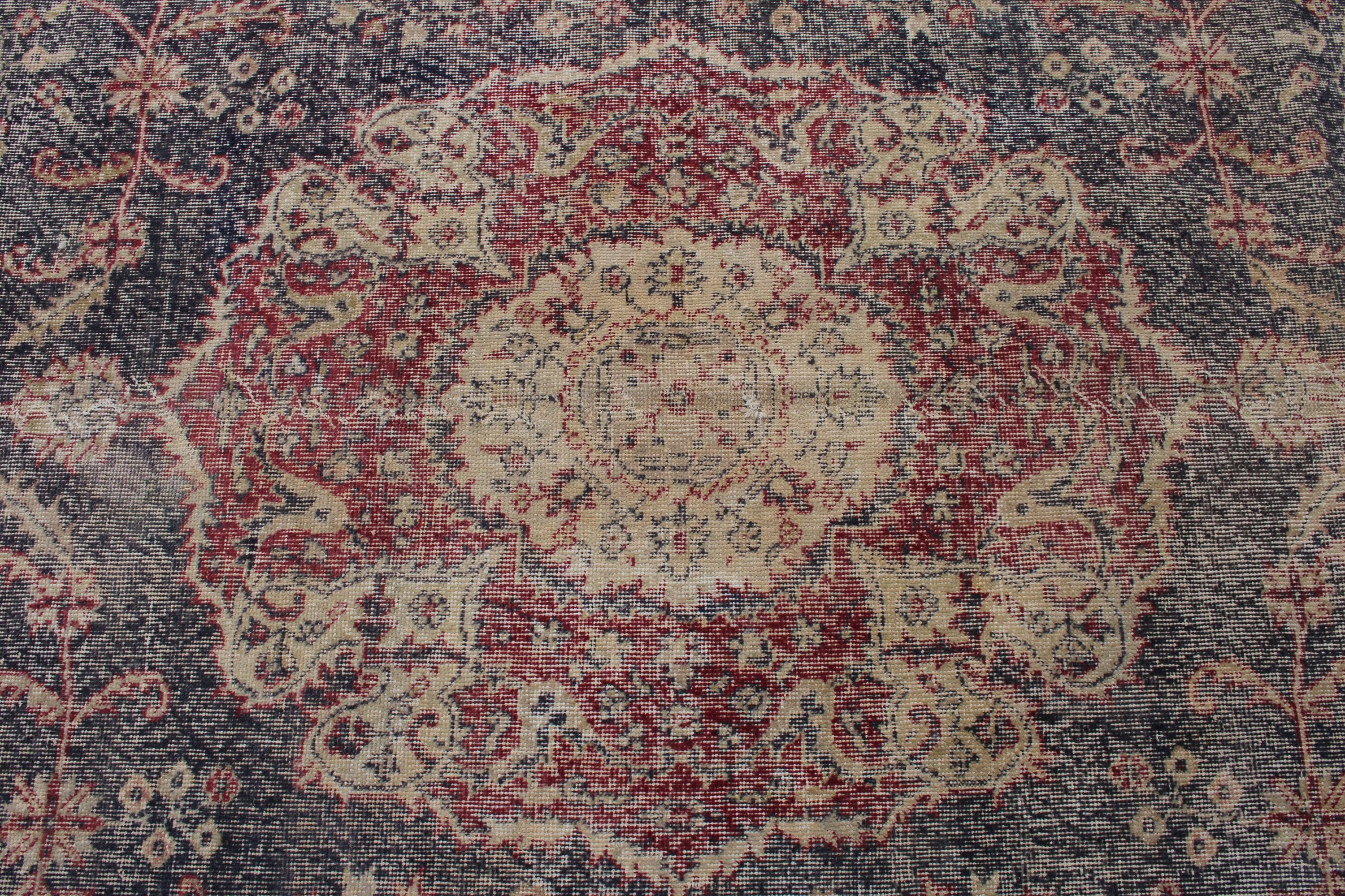 Boho Halı, Boho Bölge Halısı, Sanatsal Halılar, Mor Zemin Halıları, Vintage Halı, Türk Halıları, Yatak Odası Halıları, 3,7x8,2 ft Alan Halıları