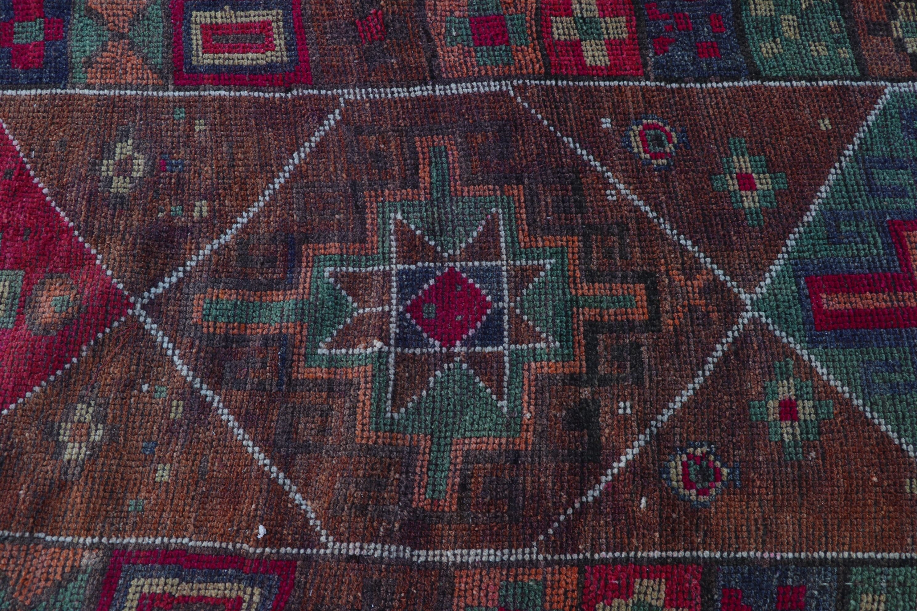 Turkish Rugs, Hallway Rug, 3x11.1 ft Runner Rugs, Aztec Rugs, Vintage Rugs, Orange Anatolian Rugs, Stair Rug, Antique Rug, Kitchen Rug