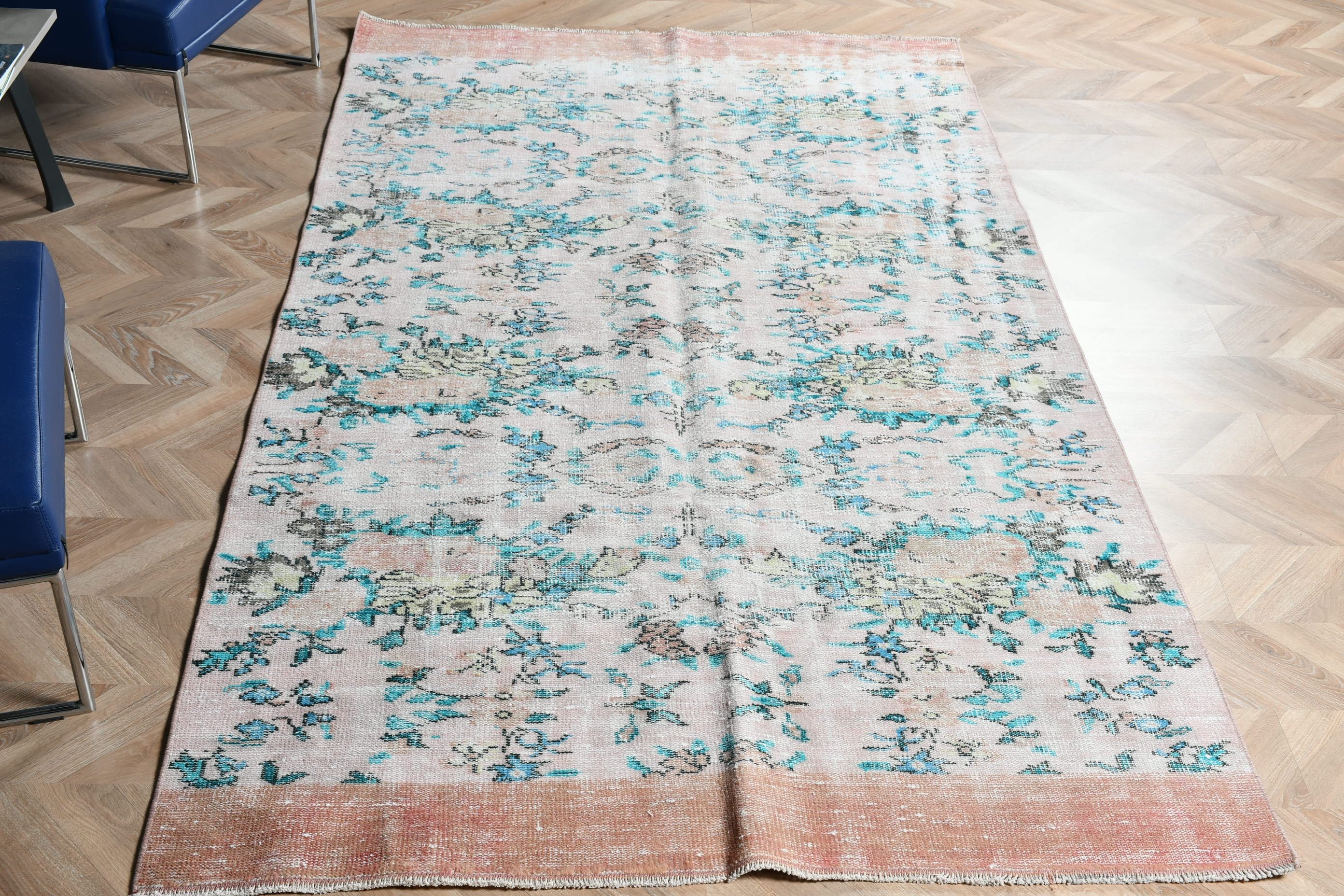 4.9x9.1 ft Büyük Halı, Pembe Mutfak Halıları, Vintage Halı, Yemek Odası Halıları, Salon Halısı, Aztek Halıları, Türk Halısı, Ev Dekor Halısı