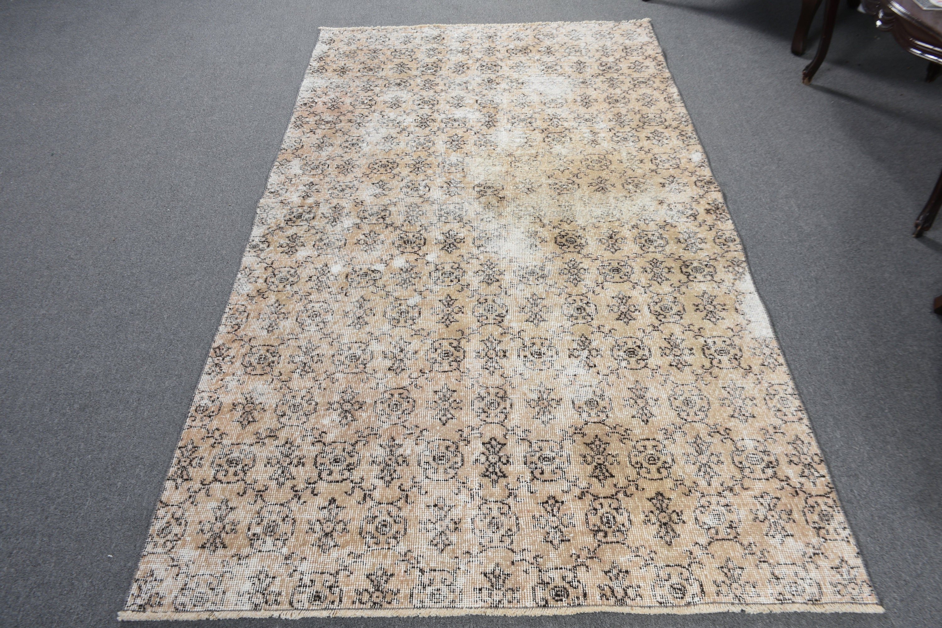 Bedroom Rugs, Black Antique Rug, Floor Rugs, Oushak Rugs, 4.2x7.5 ft Area Rugs, Statement Rug, Dining Room Rug, Turkish Rugs, Vintage Rug