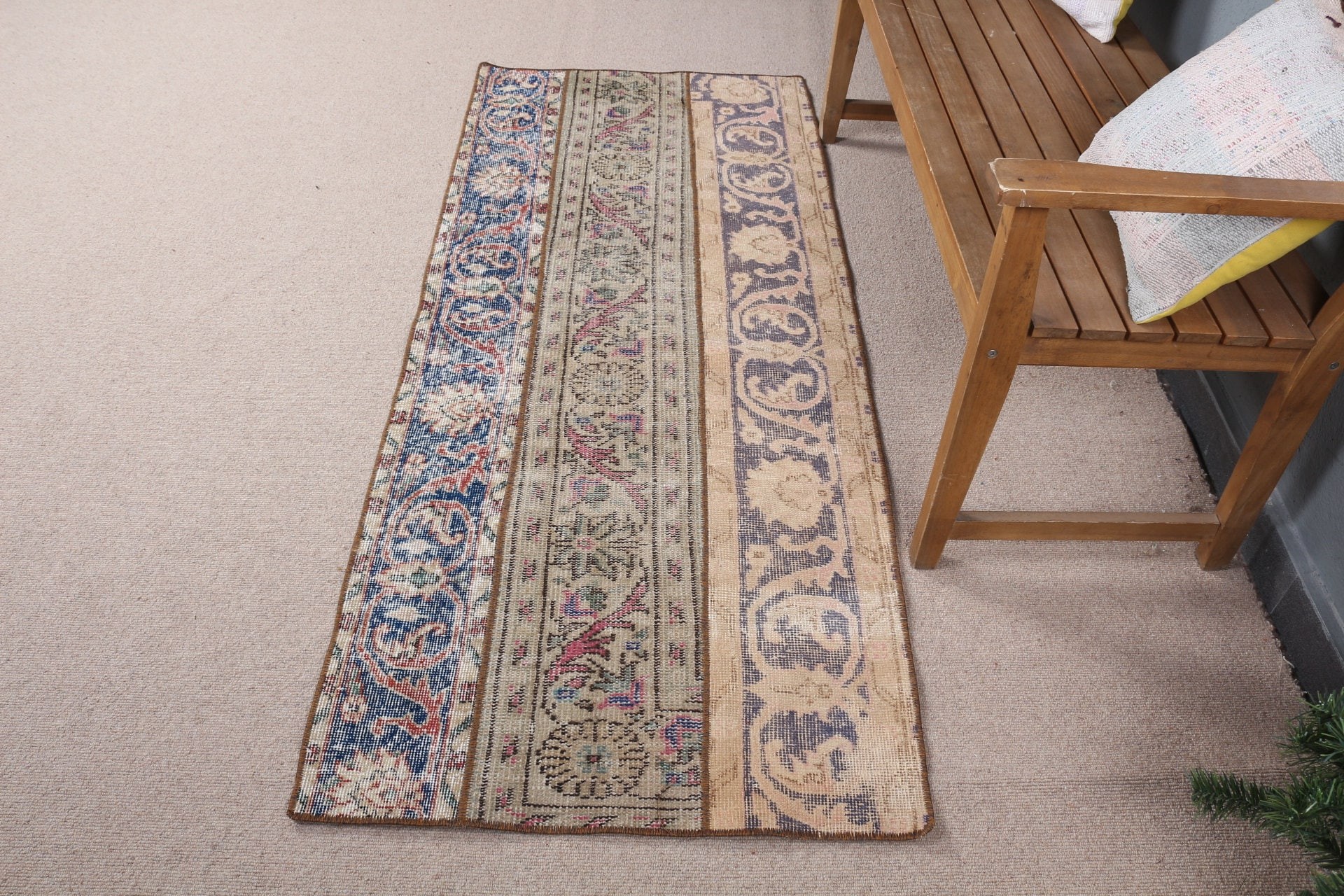 Beige Kitchen Rug, Bohemian Rug, Rugs for Stair, Vintage Rugs, Turkish Rug, Floor Rugs, Bedroom Rugs, Hallway Rug, 2.5x6.3 ft Runner Rugs