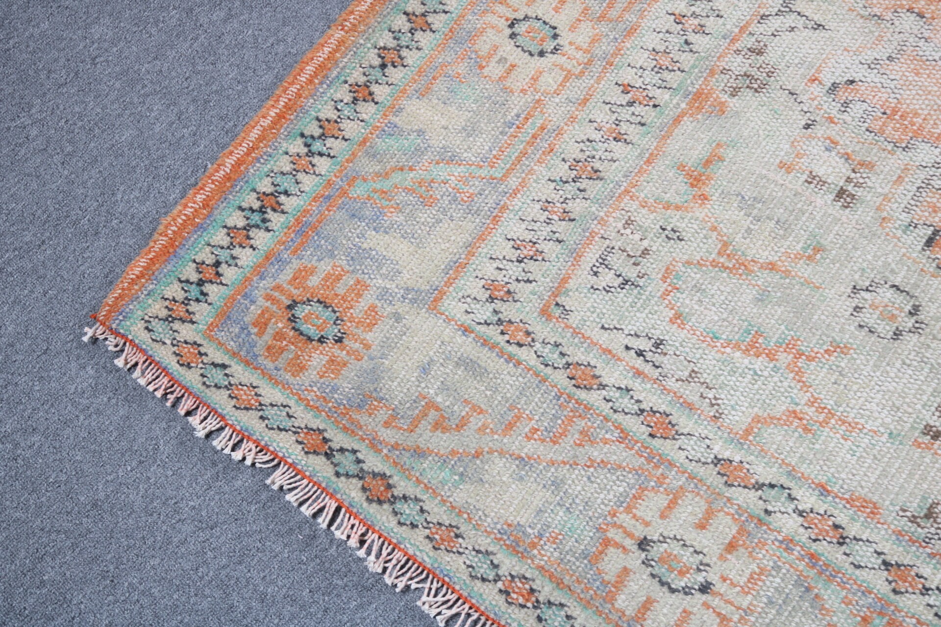 Turkish Rugs, Neutral Rug, Living Room Rugs, Orange Anatolian Rugs, Geometric Rug, 5.9x9.1 ft Large Rugs, Vintage Rug, Salon Rugs