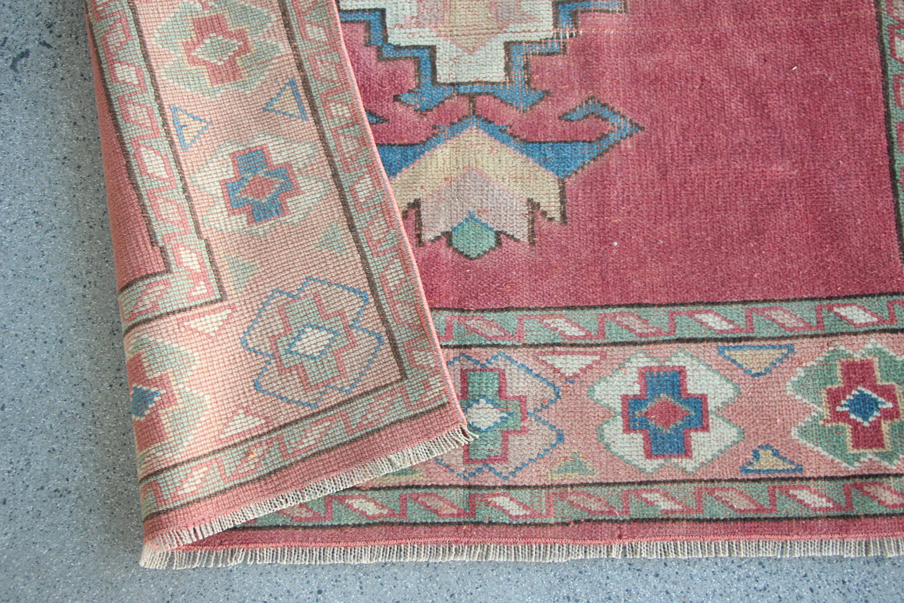 Turkish Rug, Pink Antique Rug, Rugs for Bedroom, Wool Rug, Nursery Rug, Vintage Rug, Entry Rug, 3.7x5.4 ft Accent Rug