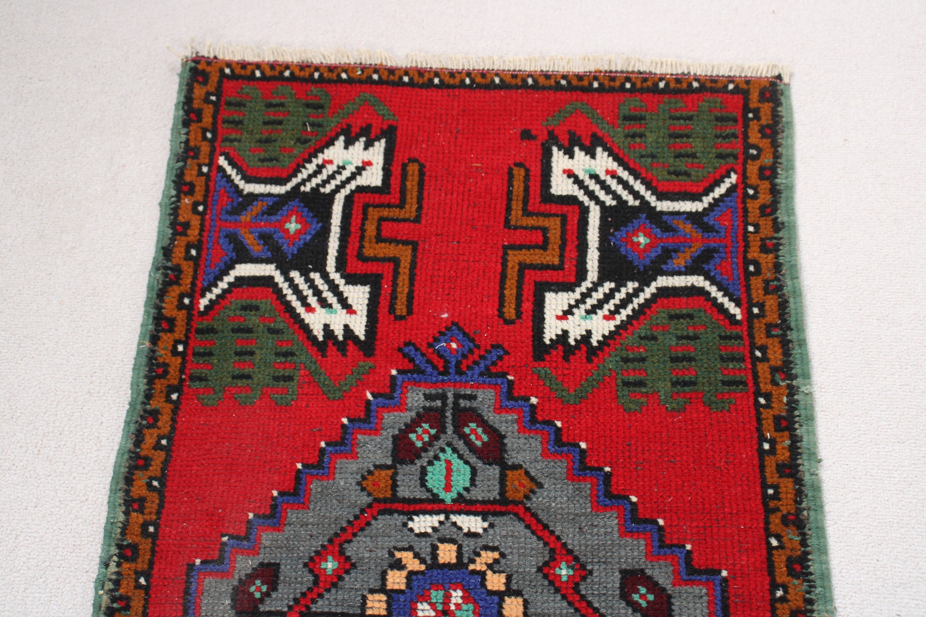 Vintage Halı, Türk Halıları, Küçük Vintage Halılar, Anadolu Halıları, Kırmızı Düz ​​Dokuma Halı, Küçük Alan Halıları, Fas Halıları, 1.8x3.2 ft Küçük Halı