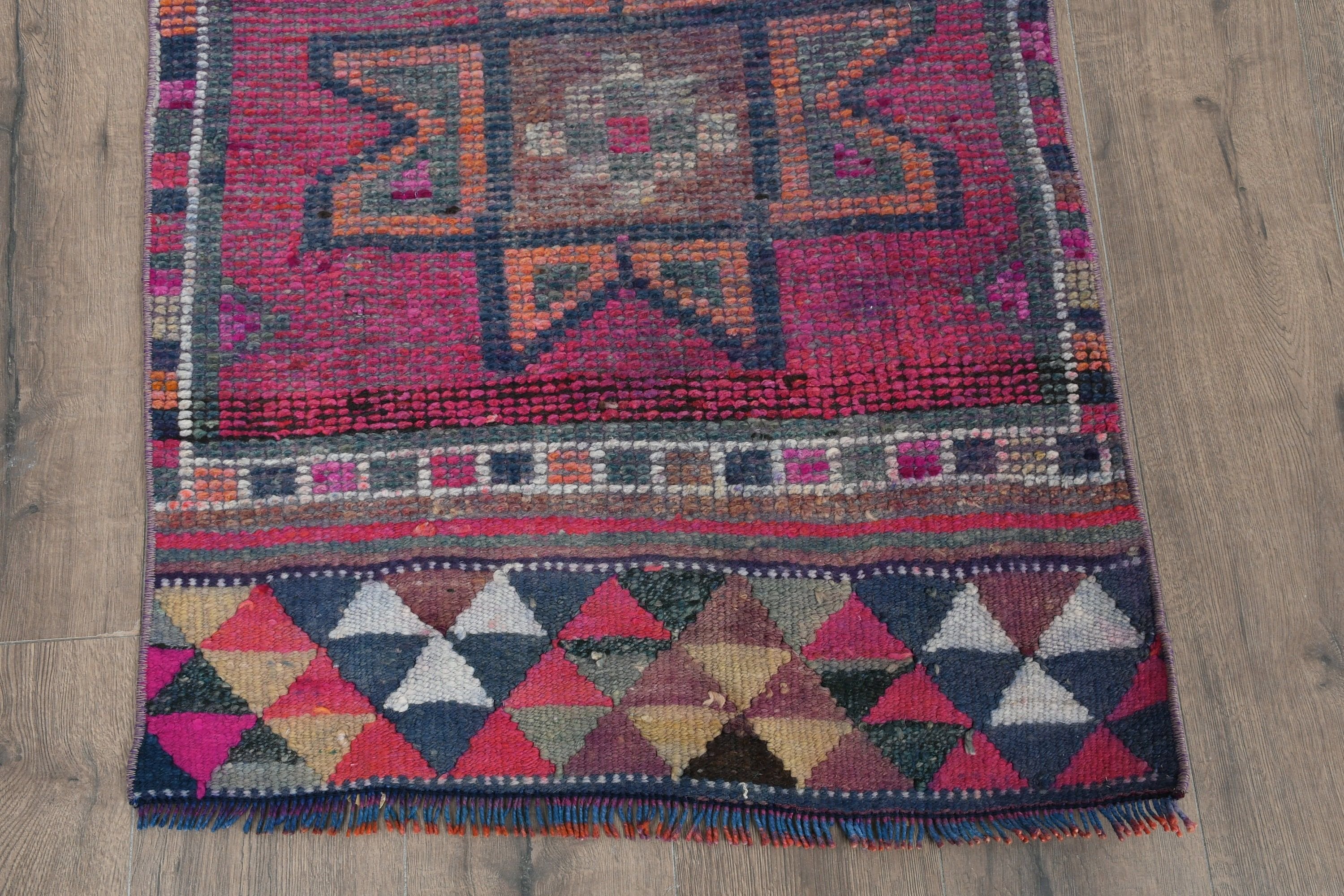 Green Floor Rugs, Rugs for Hallway, Vintage Rugs, Floor Rug, 2.5x9.7 ft Runner Rugs, Kitchen Rug, Stair Rug, Moroccan Rugs, Turkish Rugs