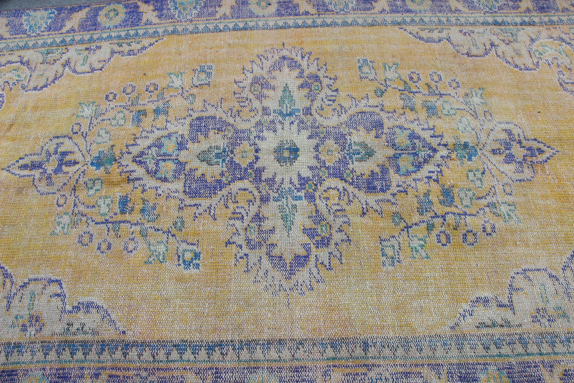 Yemek Odası Halıları, Antika Halı, Sarı Yatak Odası Halıları, Yemek Odası Halıları, 5.2x8.6 ft Büyük Halı, Anadolu Halıları, Türk Halısı, Vintage Halılar