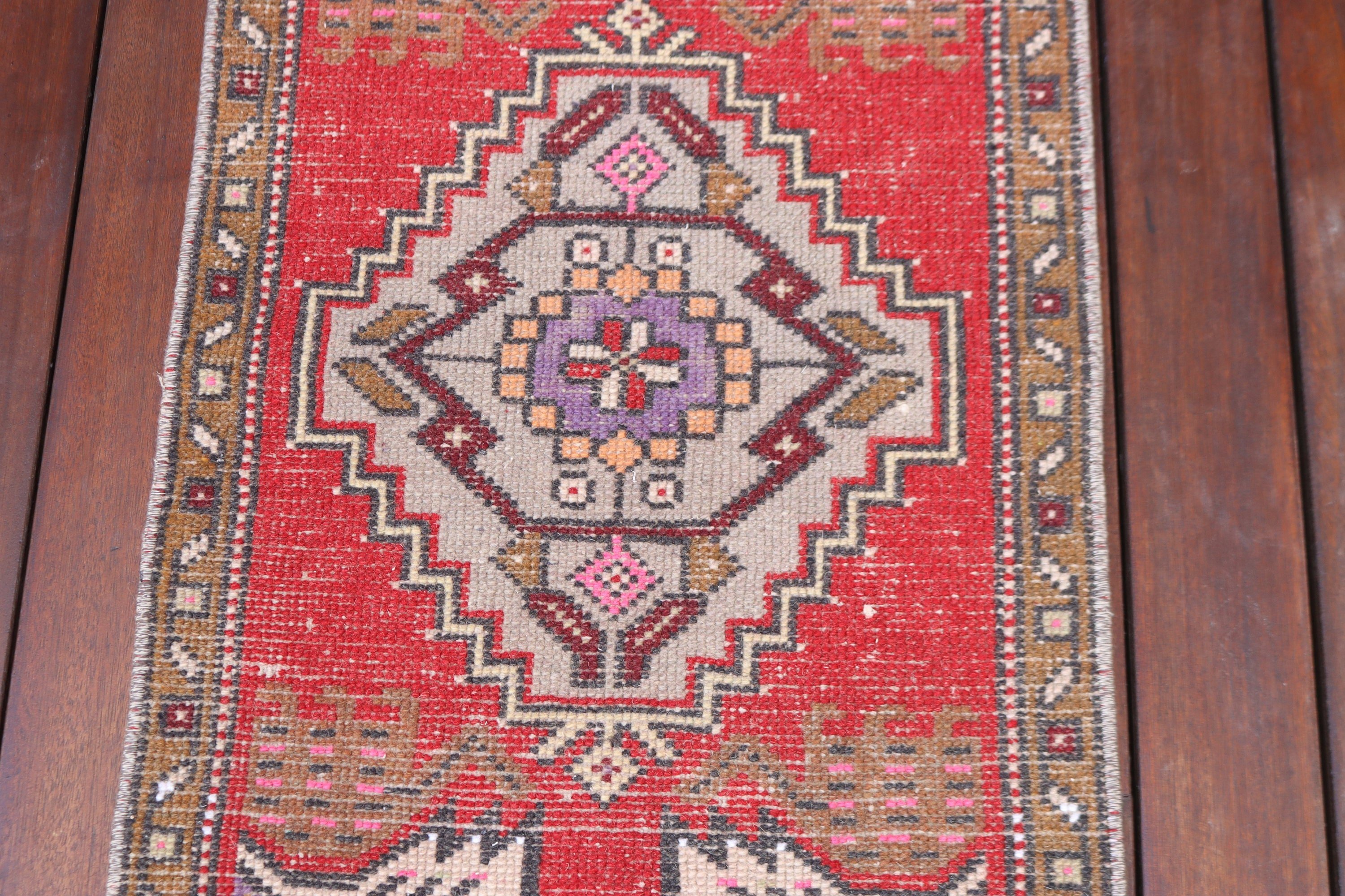 Wall Hanging Rugs, Boho Rug, Small Area Rug, Vintage Rug, Oriental Rug, Red Statement Rugs, 1.6x3.1 ft Small Rug, Turkish Rug, Moroccan Rug